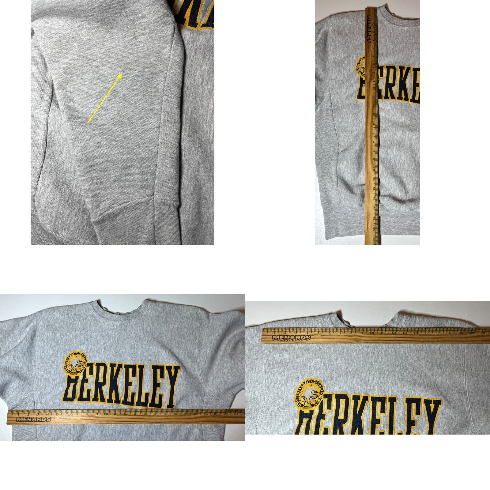 Vintage VINTAGE Desert Sportswear The University of California Berkeley Sweatshirt Men’s L Gray Crew Neck Fleece Logo 90s USA Decade" Size US L / EU 52-54 / 3 - 9 Thumbnail