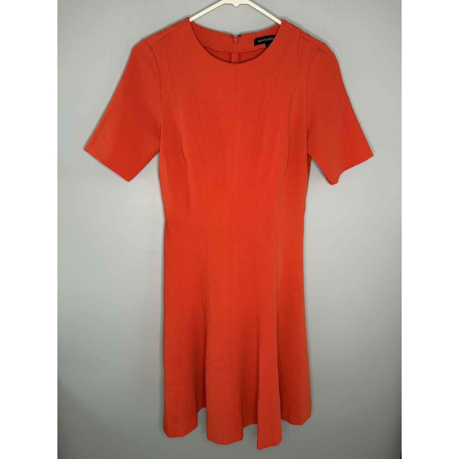 Banana Republic Banana Republic Fit & Flare Mini Dress Orange Women's US 2 Size XS / US 0-2 / IT 36-38 - 2 Thumbnail
