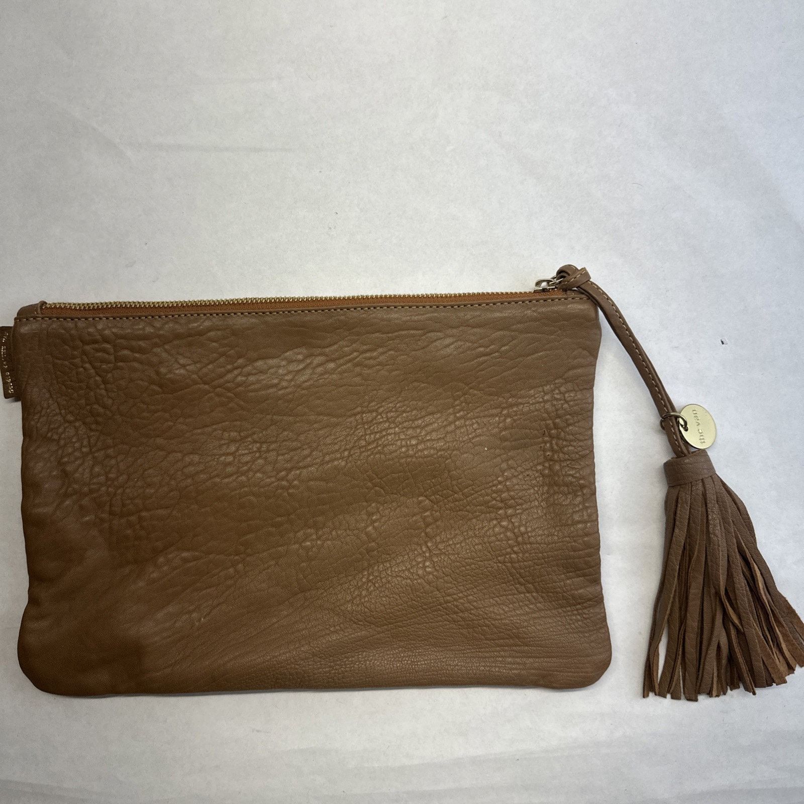 Studio De Thé Van Beige Leather Pouch  Small Purse, Women's