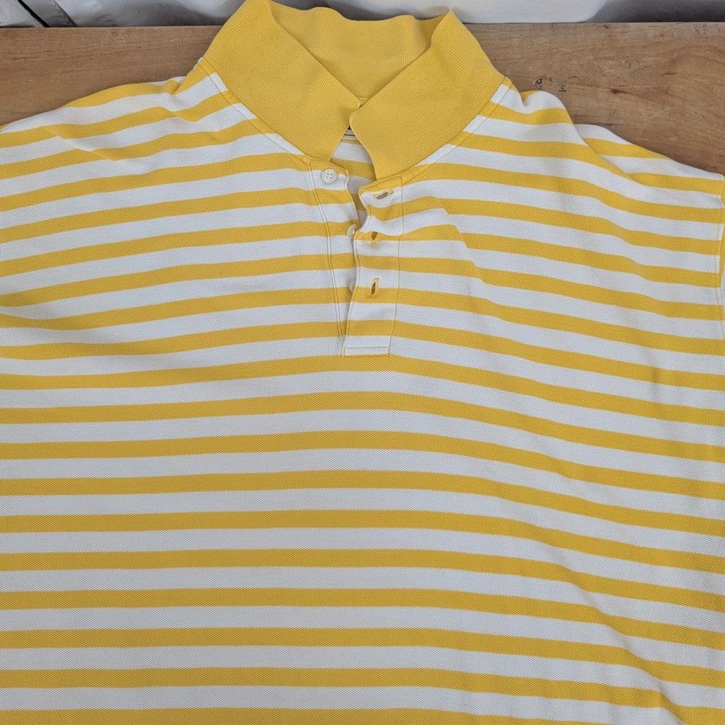 L.L. Bean Y2K LL Bean Yellow Stripe Cotton Polo XXL Size US XXL / EU 58 / 5 - 5 Thumbnail