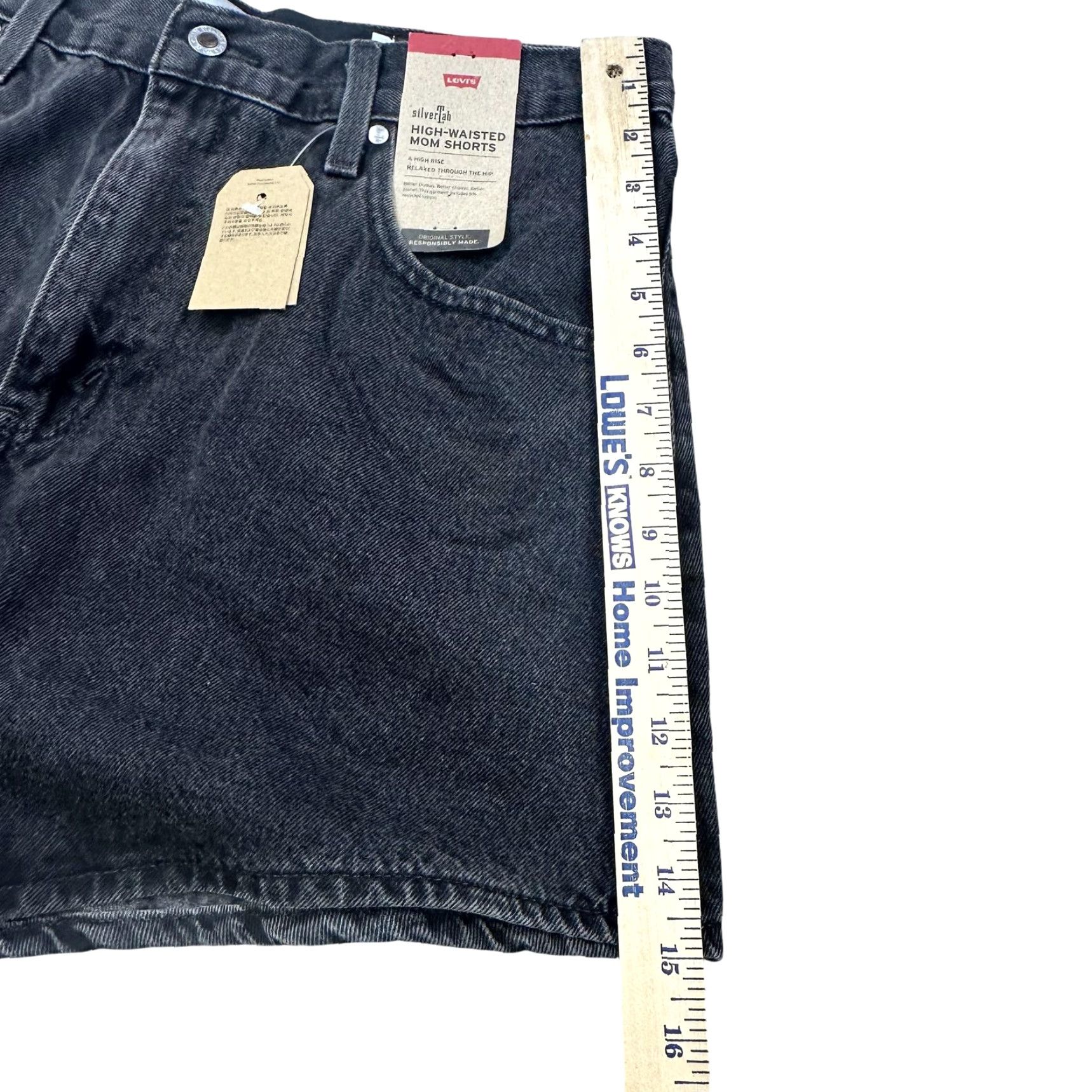 Levi's Levi's Womens Shorts Mom Denim Gray W32 High-Waisted Water Less 3.5in Inseam Relaxed Front Pockets Casual Vintage: No Size 24" / US 00 / IT 34 - 7 Thumbnail