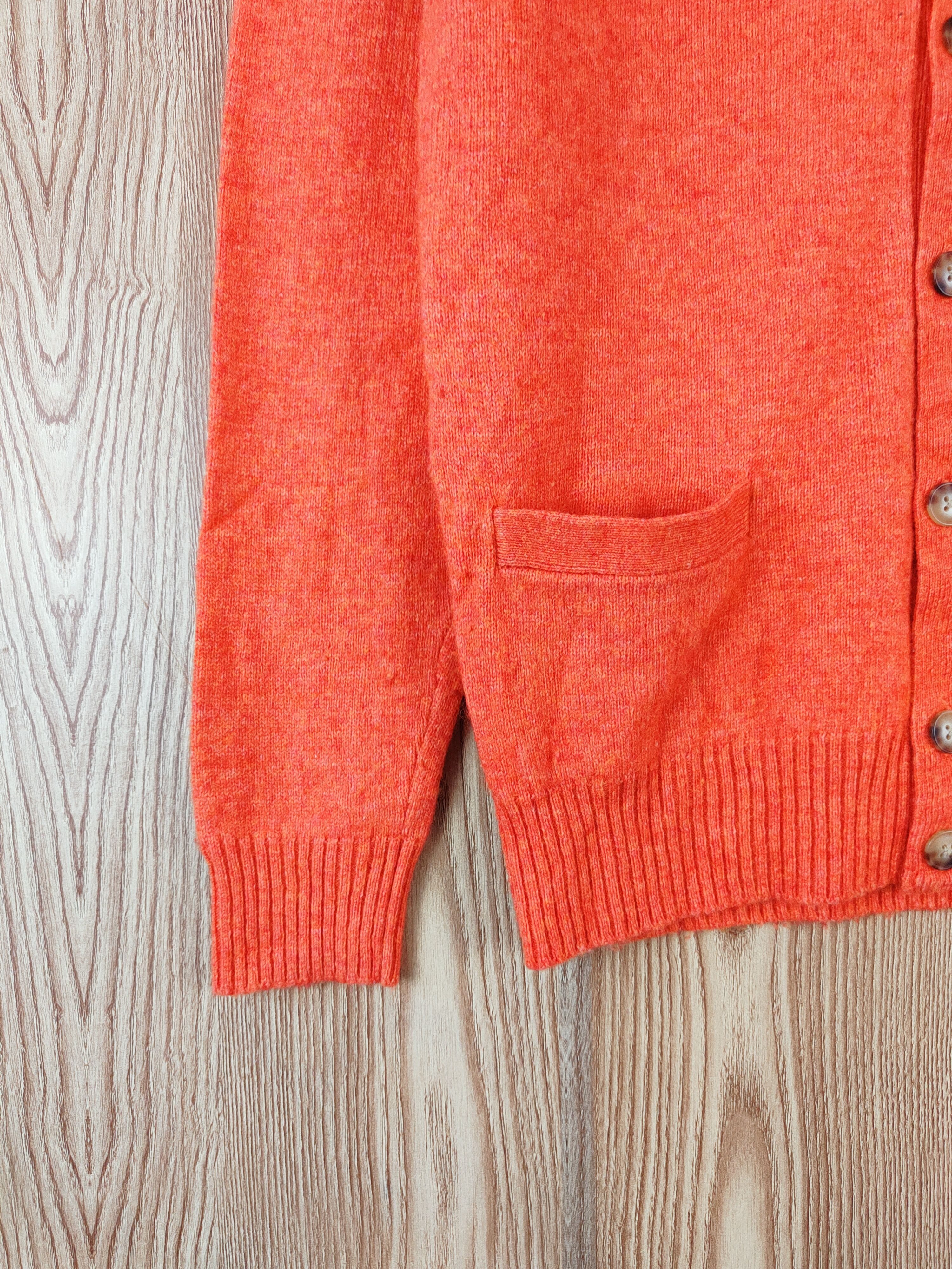 Homespun Knitwear × Japanese Brand Uniqlo Orange Knitwear Cardigan #W430 Size L / US 10 / IT 46 - 4 Thumbnail