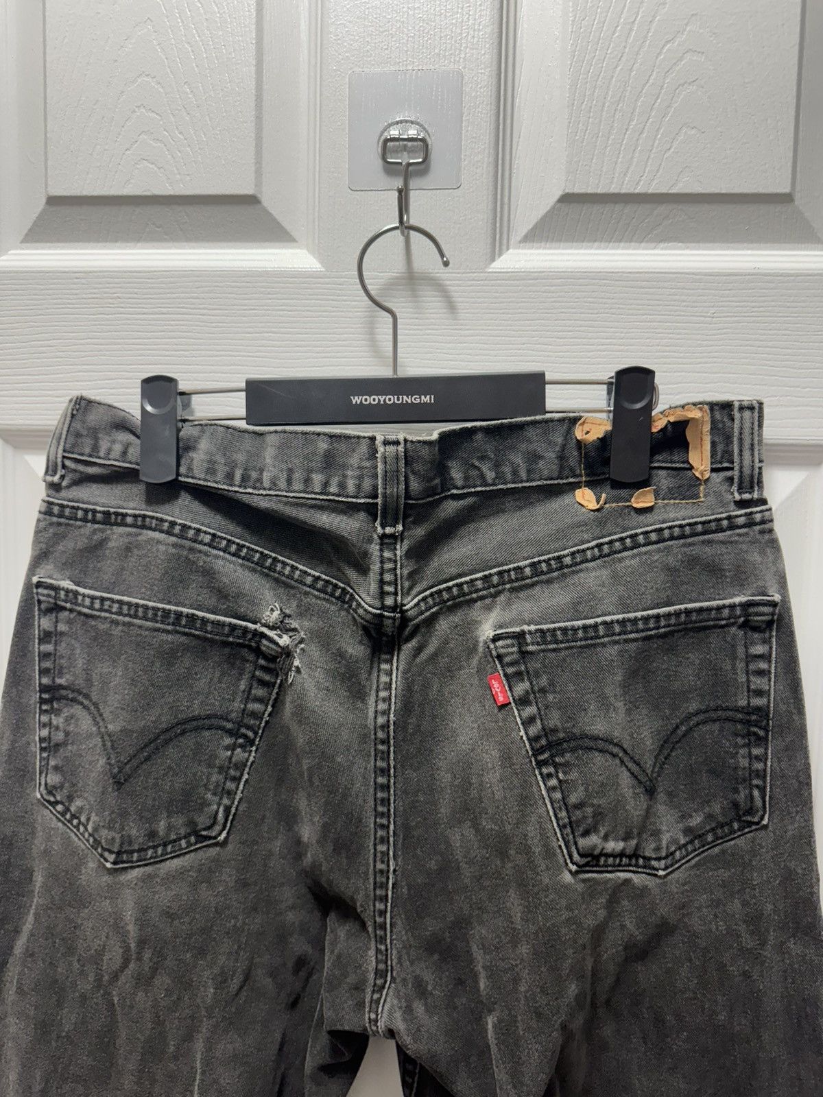 Levi's Vintage Clothing Levi's Levis 550 Relaxed Distressed Grey Ripped Denim Jeans Size US 36 / EU 52 - 7 Thumbnail