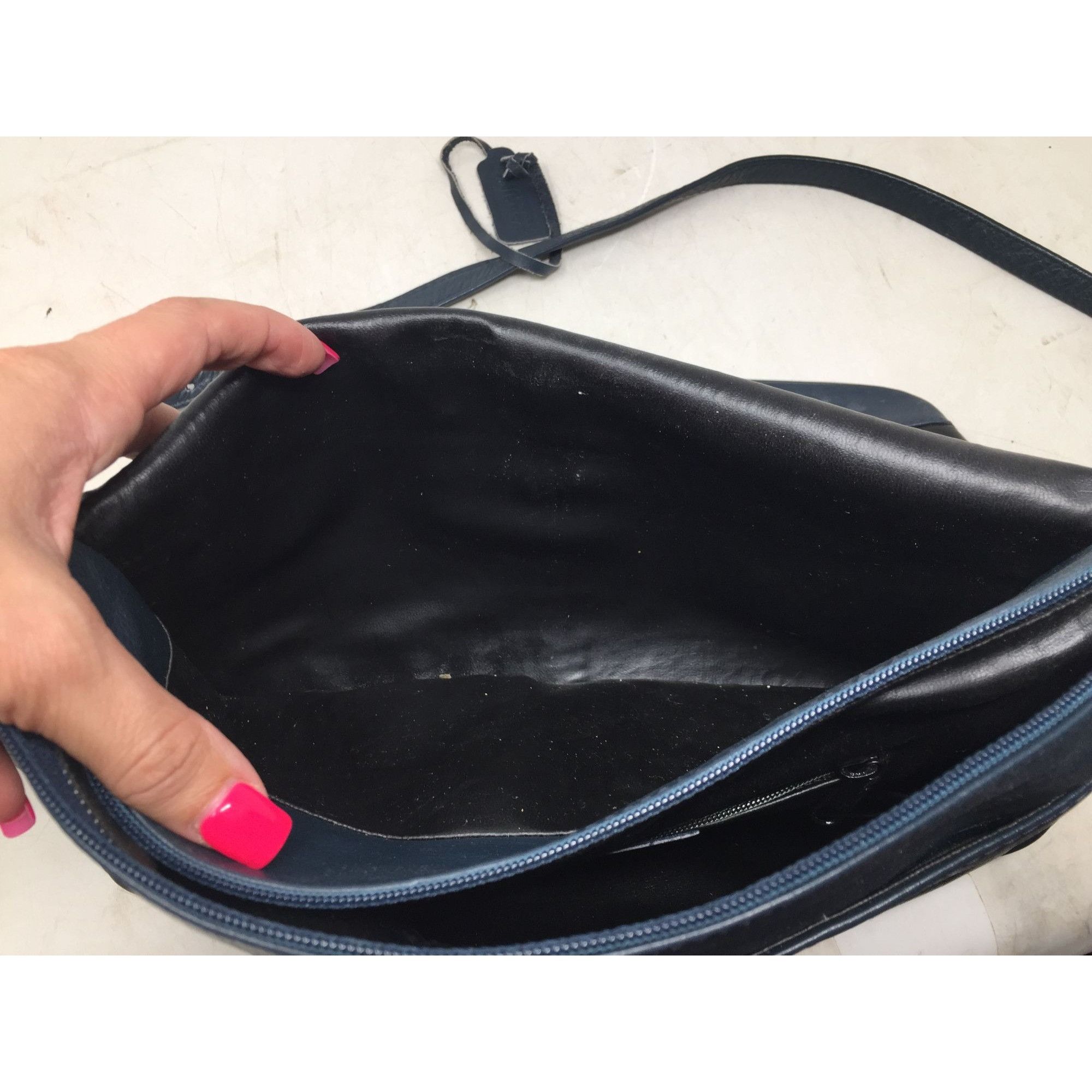 Other SABRINA Women's Navy Blue Leather Purse with Long adjustable Size ONE SIZE - 17 Thumbnail