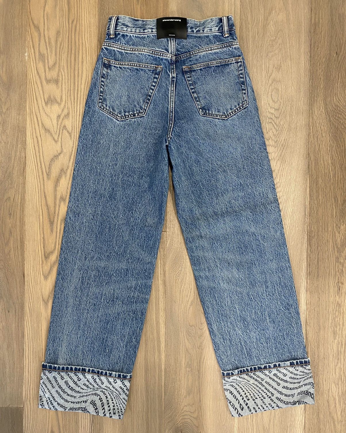 Alexander Wang Alexander Wang Wide Jean W/Logo Printed Cuff Size 24" / US 00 / IT 34 - 2 Thumbnail