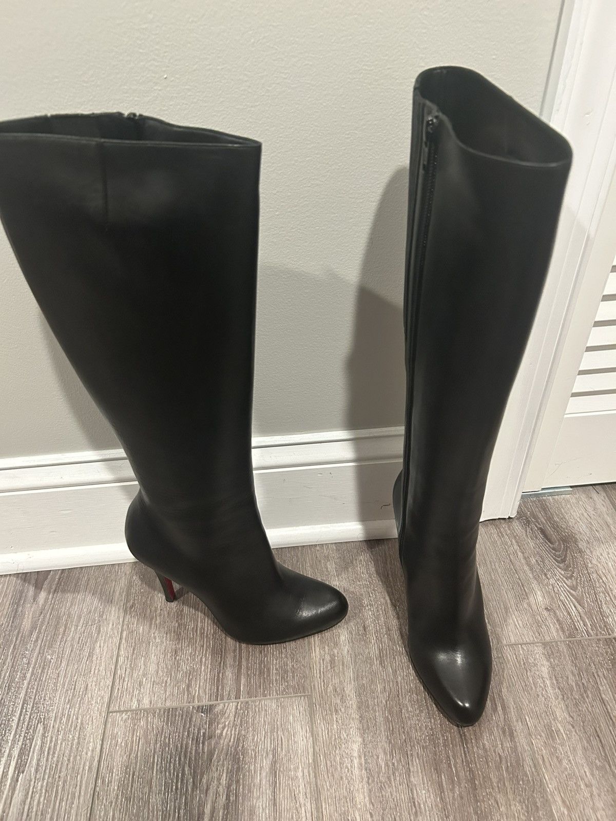 Christian Louboutin Miss Z Leather Knee-High Boots Size US 6 / IT 36 - 6 Thumbnail