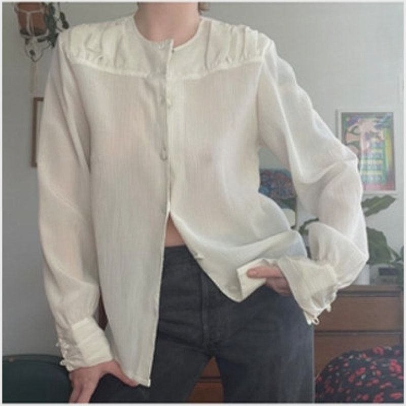 Oscar De La Renta RARE Vintage Oscar De la Renta Sheer Button Down Blouse 10 Size L / US 10 / IT 46 - 7 Thumbnail