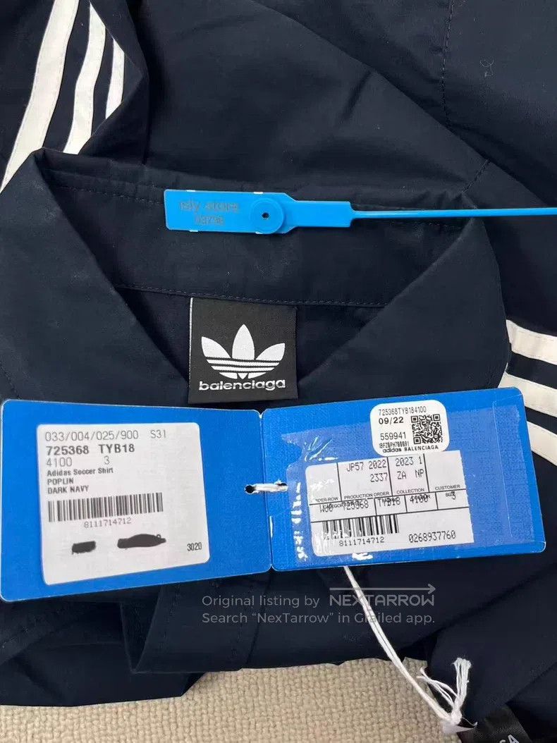 Balenciaga Balenciaga adidas Deep Blue Jersey Shirt Size US L / EU 52-54 / 3 - 5 Thumbnail