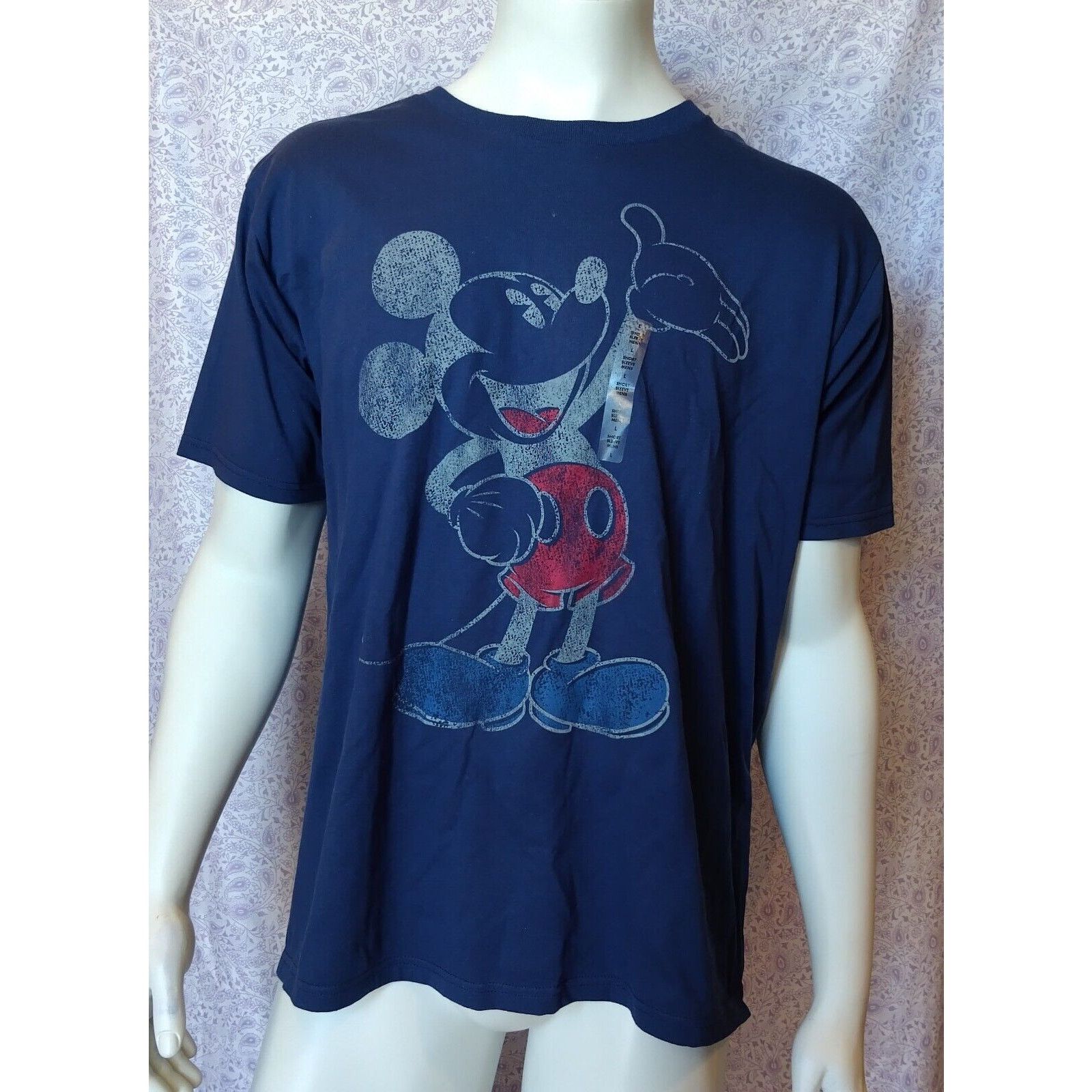 Disney NWT !! Classic Disney store Mickey Mouse Distressed USA Tee Size US L / EU 52-54 / 3 - 1 Thumbnail