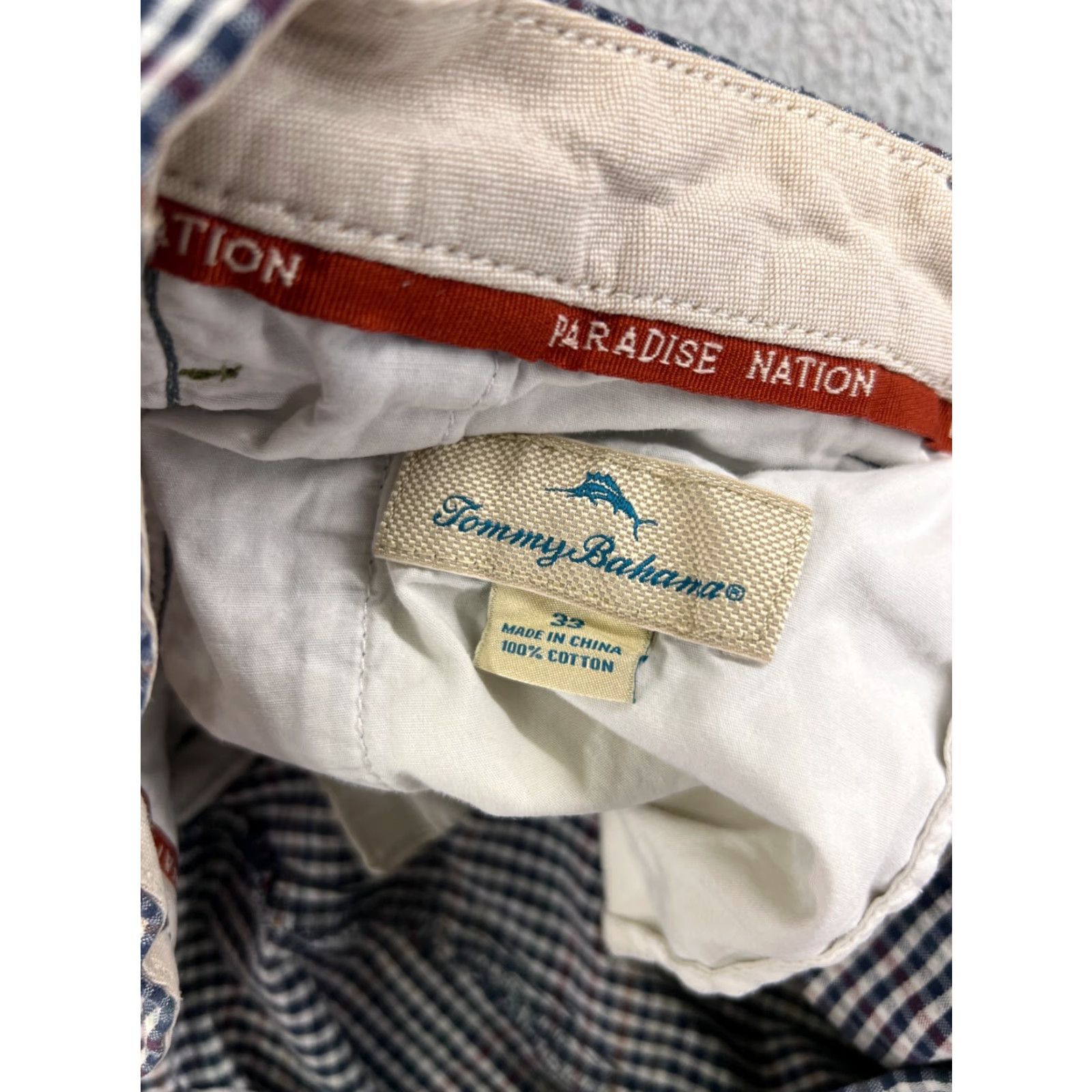 Tommy Bahama Tommy Bahama Shorts Men 33 Blue Red Green White Gingham Plaid 100% Cotton Size US 33 - 3 Thumbnail