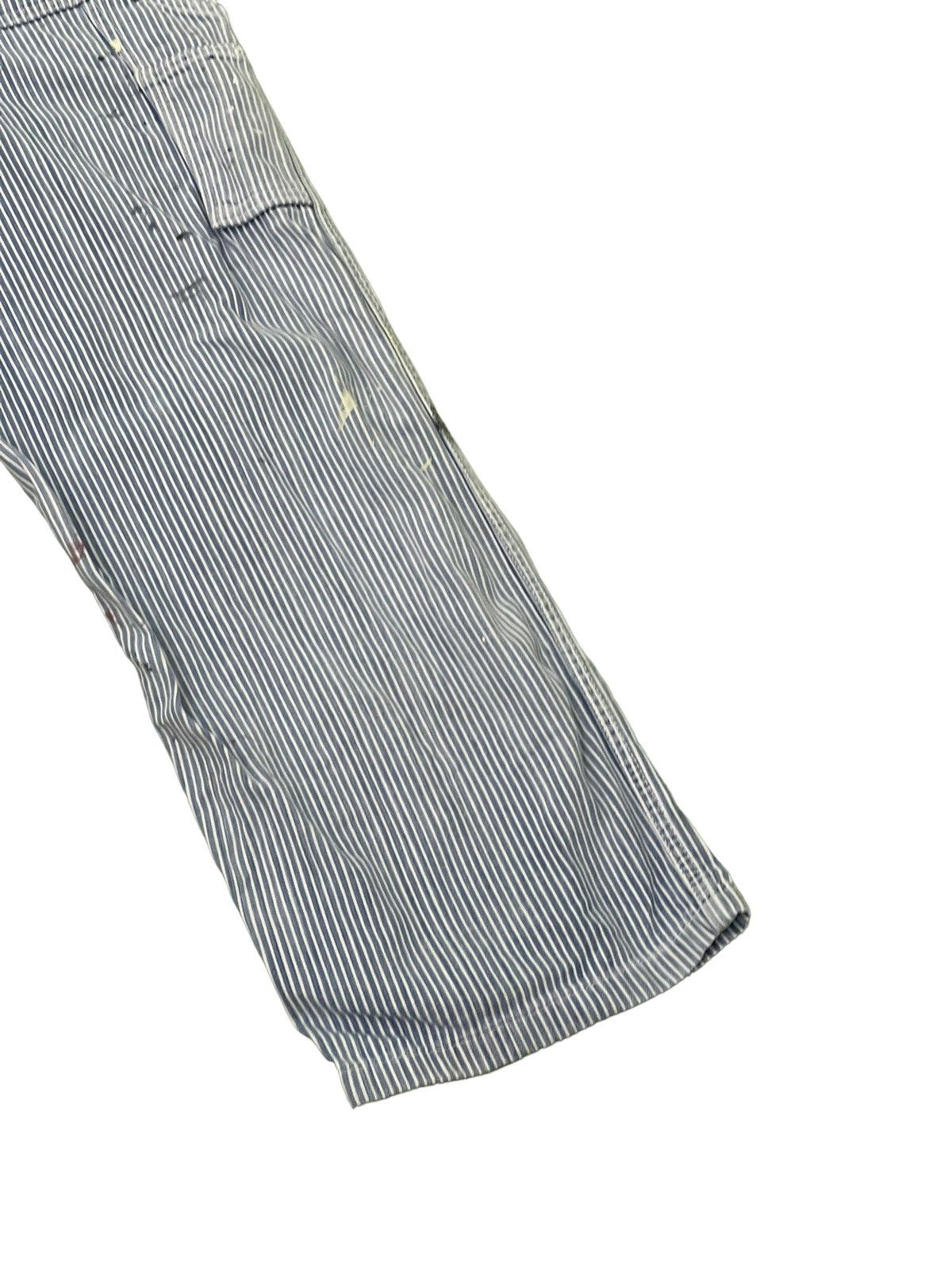 Edwin Hickory Overalls Vtg 90s Edwin Japan Paint Splashed 7🟦3 Size US 35 - 14 Thumbnail