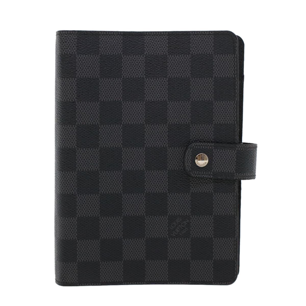 image of Louis Vuitton Agenda Mm Wallet in Black, Women's