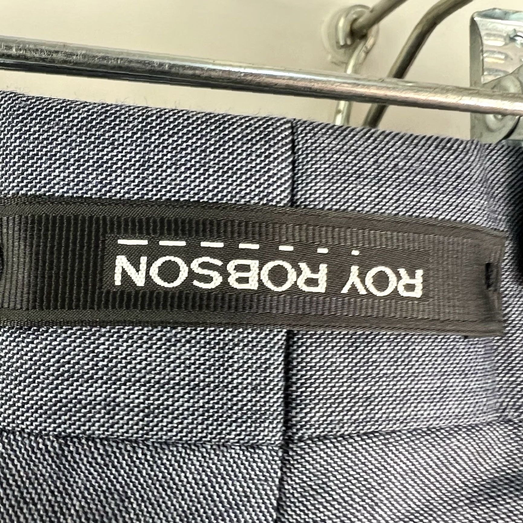 Vintage Roy Robson Wool Dress Pants Blue 31 X32 Lined Classic Herringbone Wool Dress Pants Mens Regular Flat Front Tailored Size US 31 - 5 Thumbnail