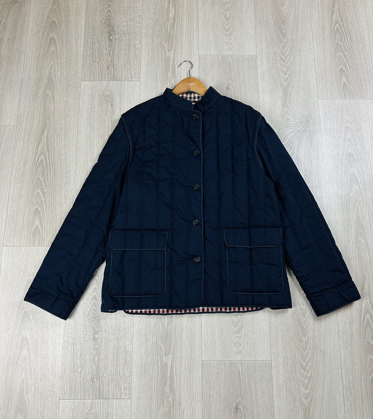 Aquascutum Aquascutum Vintage Blue Quilted 2 in 1 Jacket Vest Size XL / US 12-14 / IT 48-50 - 3 Thumbnail