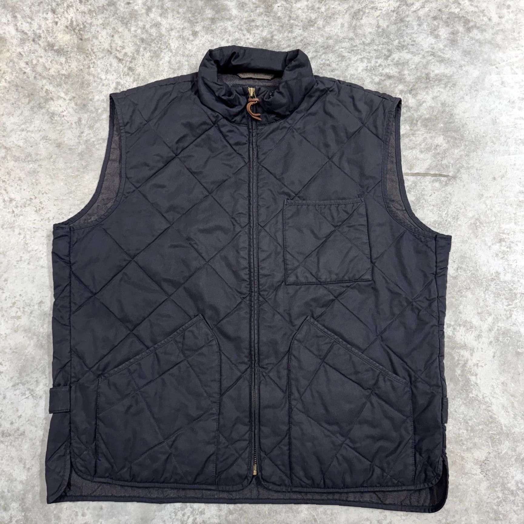 J.Crew J.Crew Quilted Vest Mens XL Navy Blue Full Zip Stand Collar Pockets Insulated Vest Size US XL / EU 56 / 4 - 3 Thumbnail