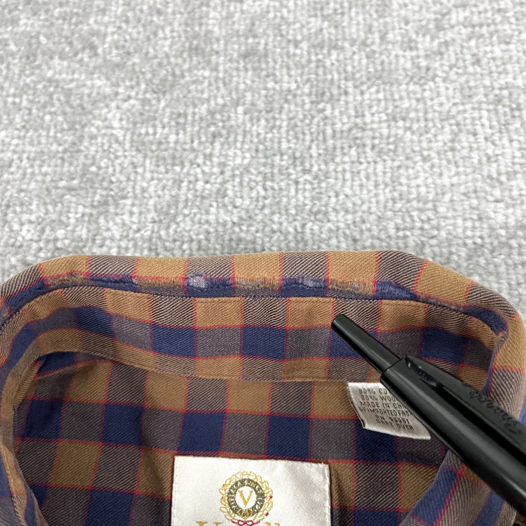 Vintage Viyella Shirt Mens Medium Blue Brown Plaid Wool Blend Button-Down Long Sleeve Size US M / EU 48-50 / 2 - 4 Thumbnail