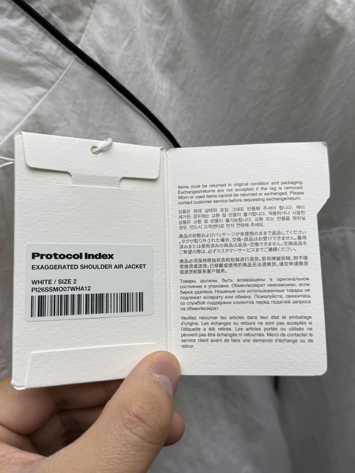 PROJECT G/R PROTOCOL INDEX EXAGGERATED SHOULDER AIR JACKET-WHITE Size US M / EU 48-50 / 2 - 4 Thumbnail