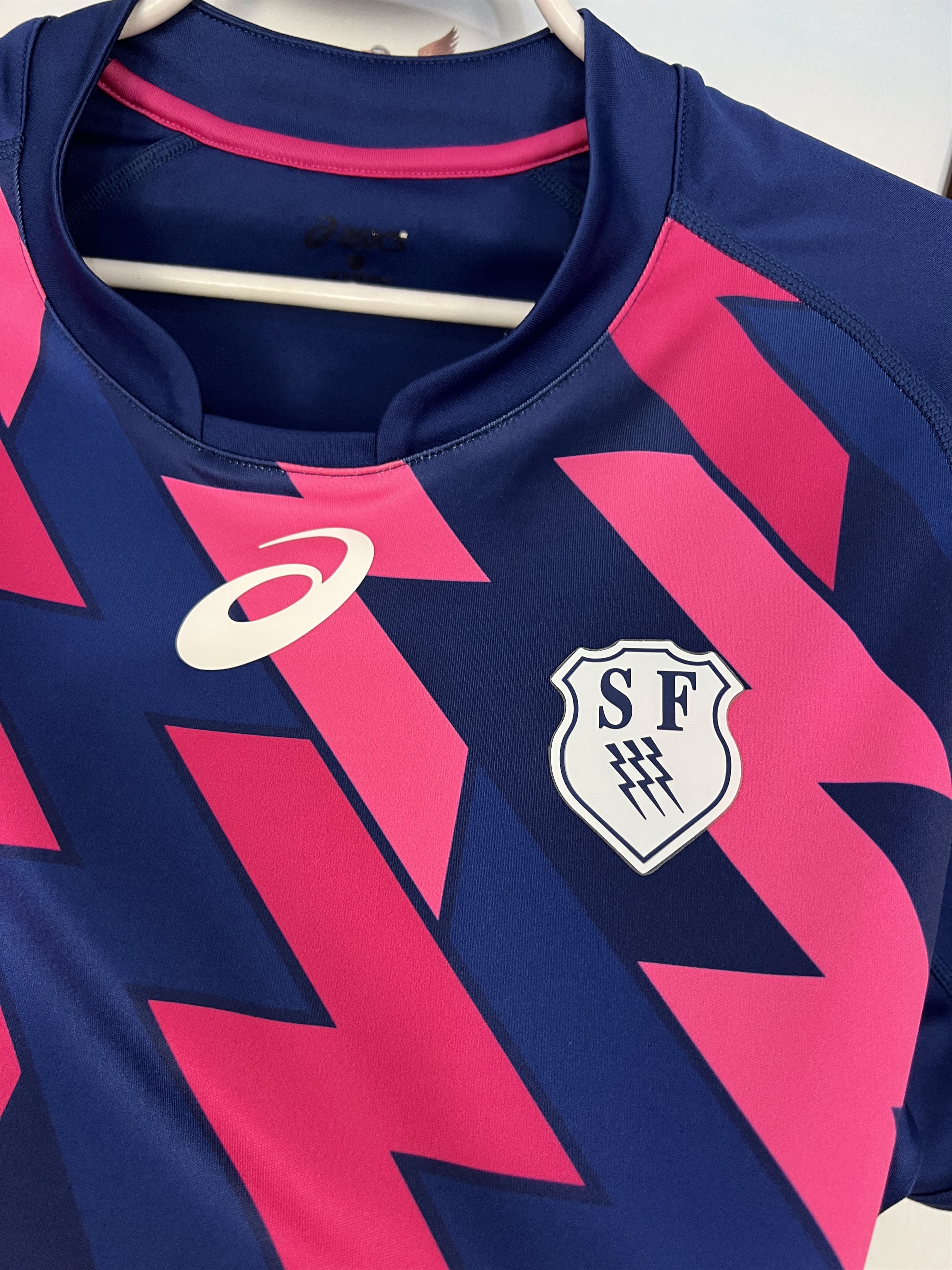 Asics Stade Francais Paris Rugby Union ASICS Mens Shirt Jersey Size US M / EU 48-50 / 2 - 5 Thumbnail