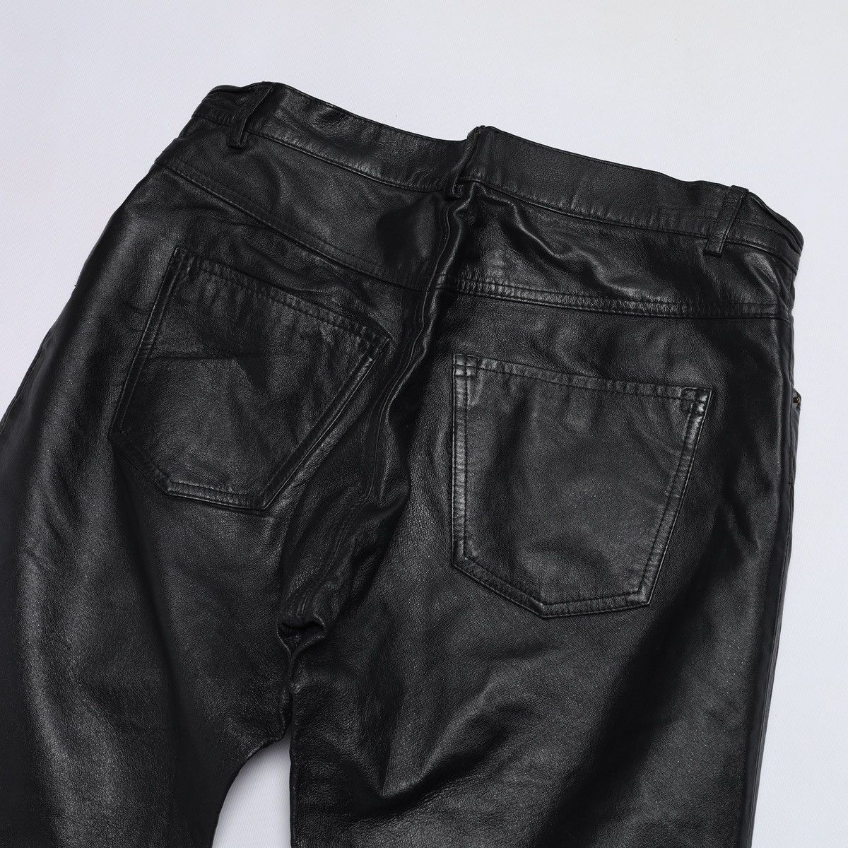Genuine Leather Vintage Biker Leather Pants ykk Gore Size US 33 - 12 Thumbnail