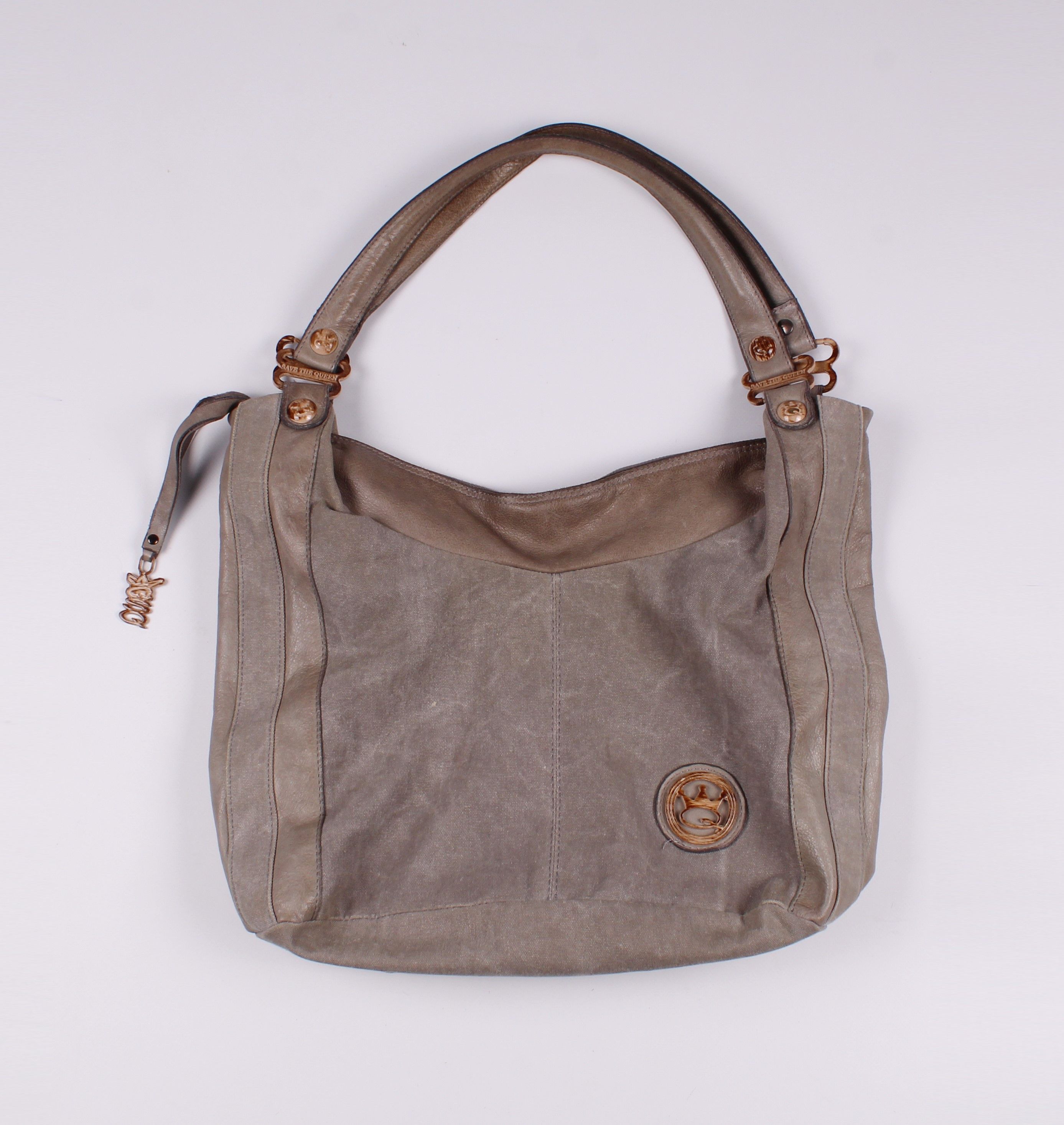 Vintage Vintage Save the Queen Canvas Leather Shoulder Bag Size ONE SIZE - 2 Thumbnail