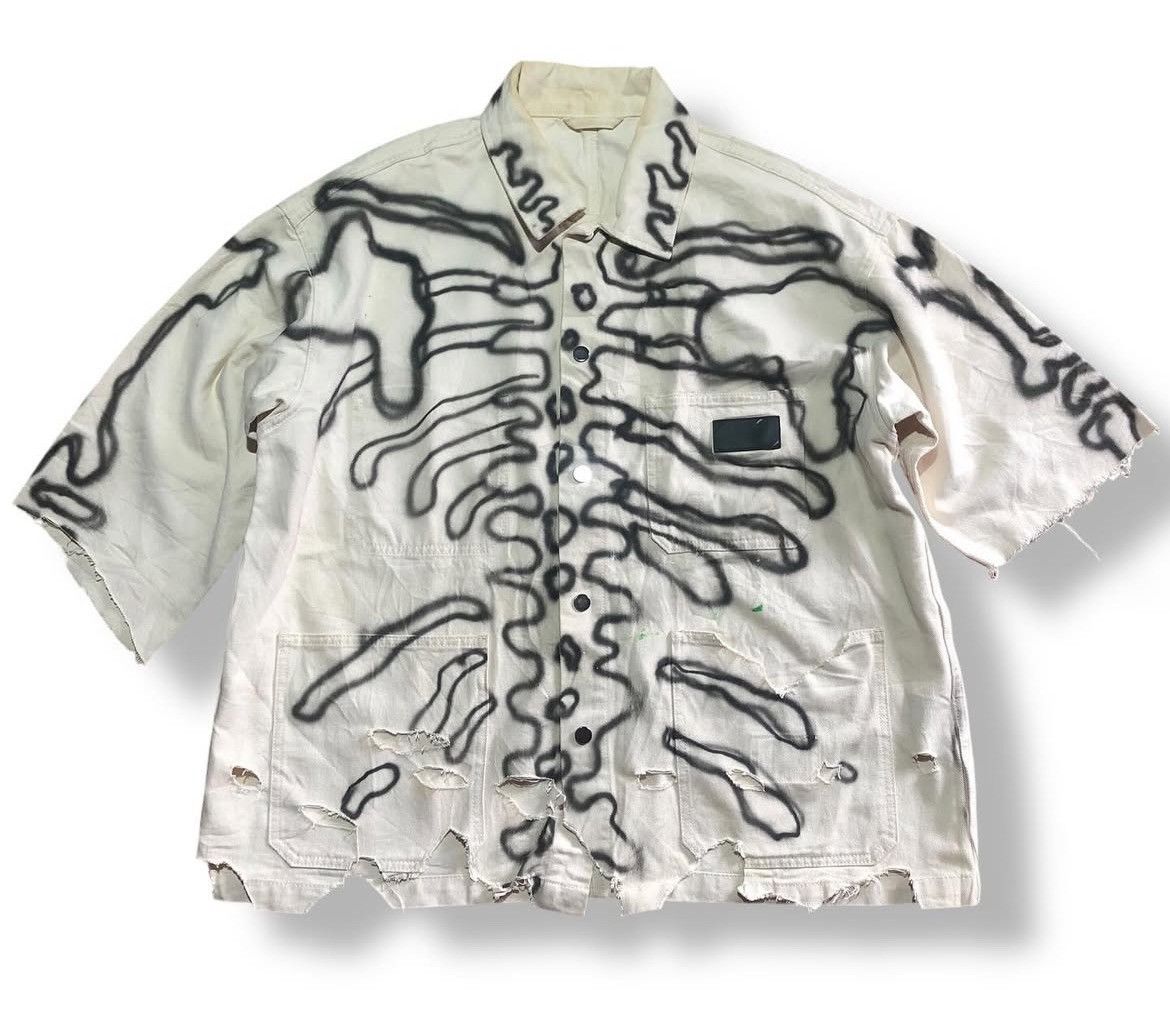 Hysteric Glamour 2000s Takeo Kikuchi Skeleton Destroy Snap Shirt y2k Size US L / EU 52-54 / 3 - 1 Thumbnail