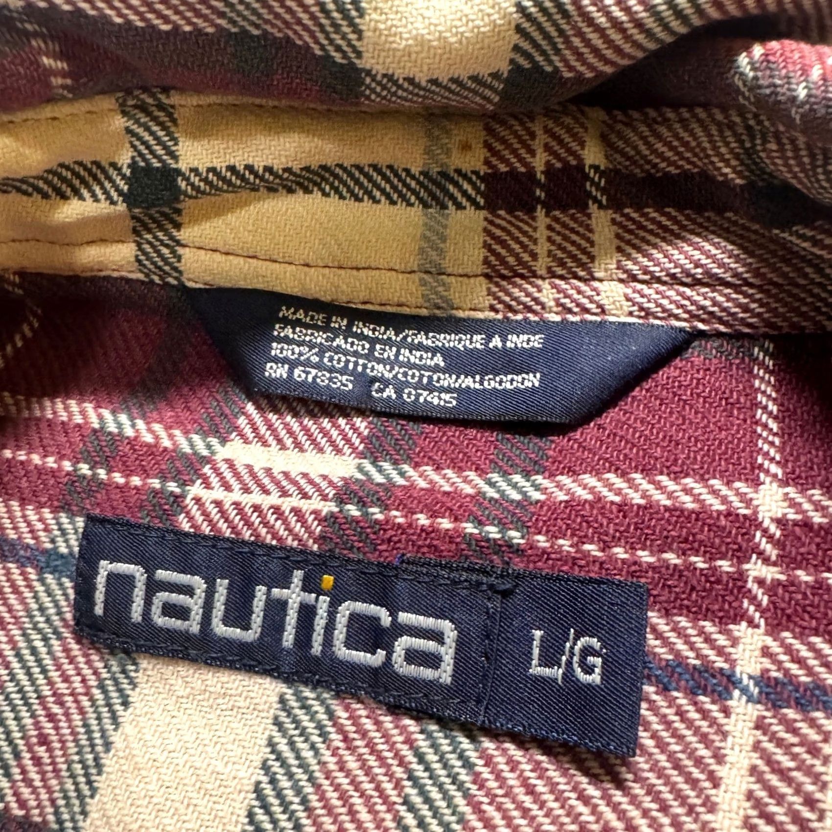 Nautica Nautica Shirt Mens Large Plaid Button Up Cotton Multicolor Long Sleeve Casual Dress Shirt Size US L / EU 52-54 / 3 - 4 Thumbnail