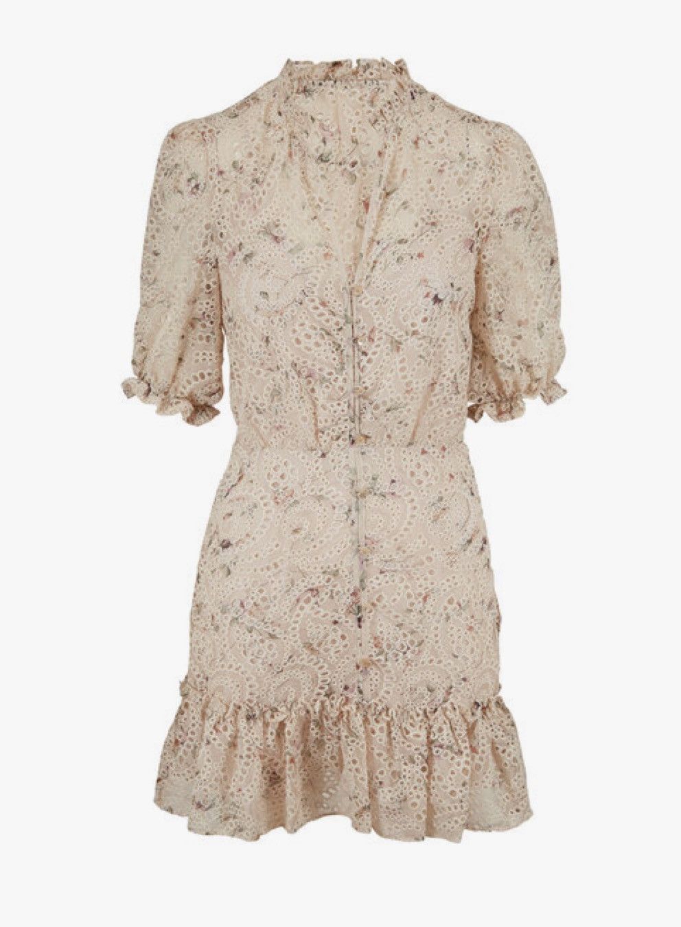 Veronica Beard Veronica Beard JAX EYELET PUFF SLEEVE MINI DRESS IN IVORY Size XS / US 0-2 / IT 36-38 - 1 Thumbnail