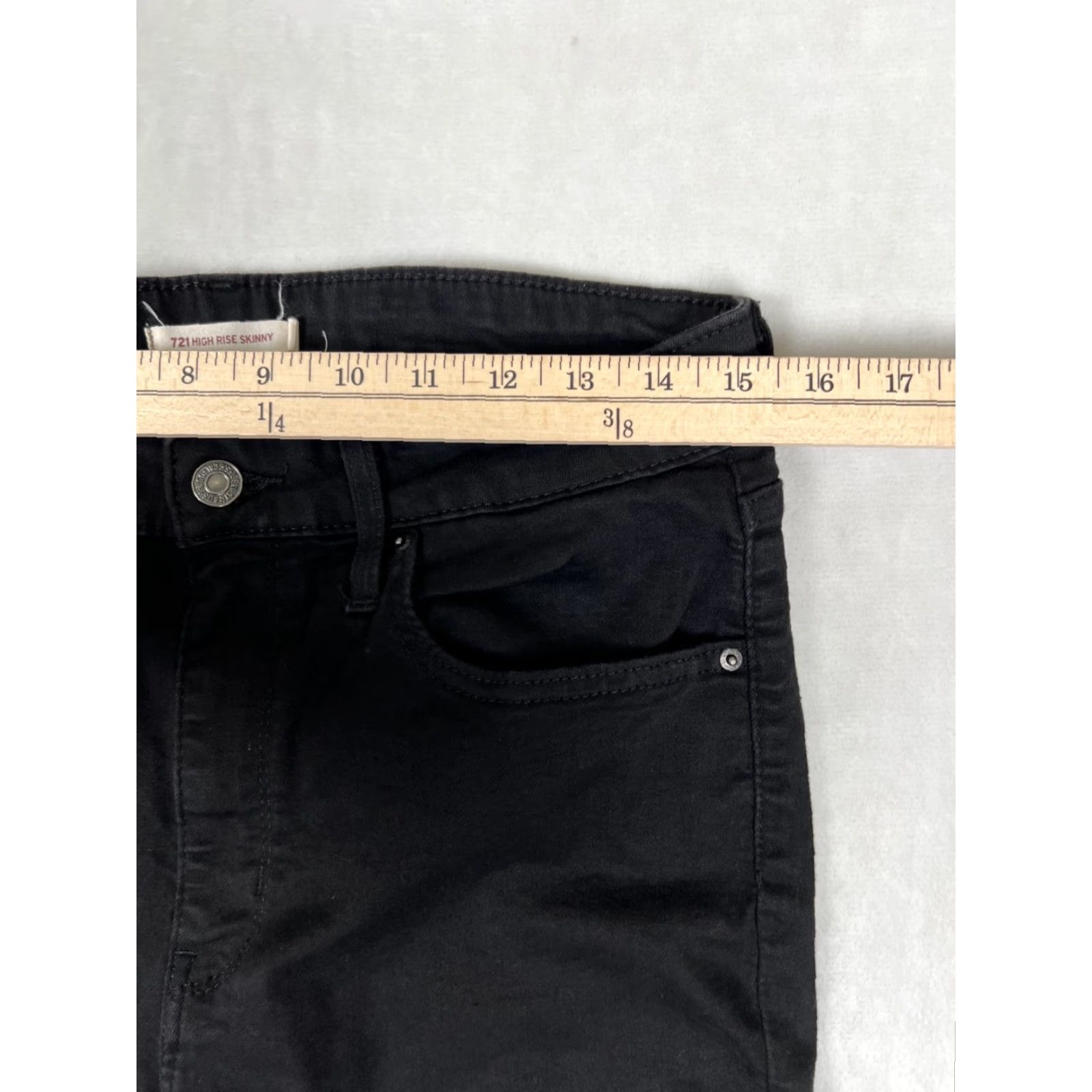 Levi's Levi's 721 High Rise Skinny Jeans Women's 31x27 Black Denim Stretch Zip Size 24" / US 00 / IT 34 - 4 Thumbnail