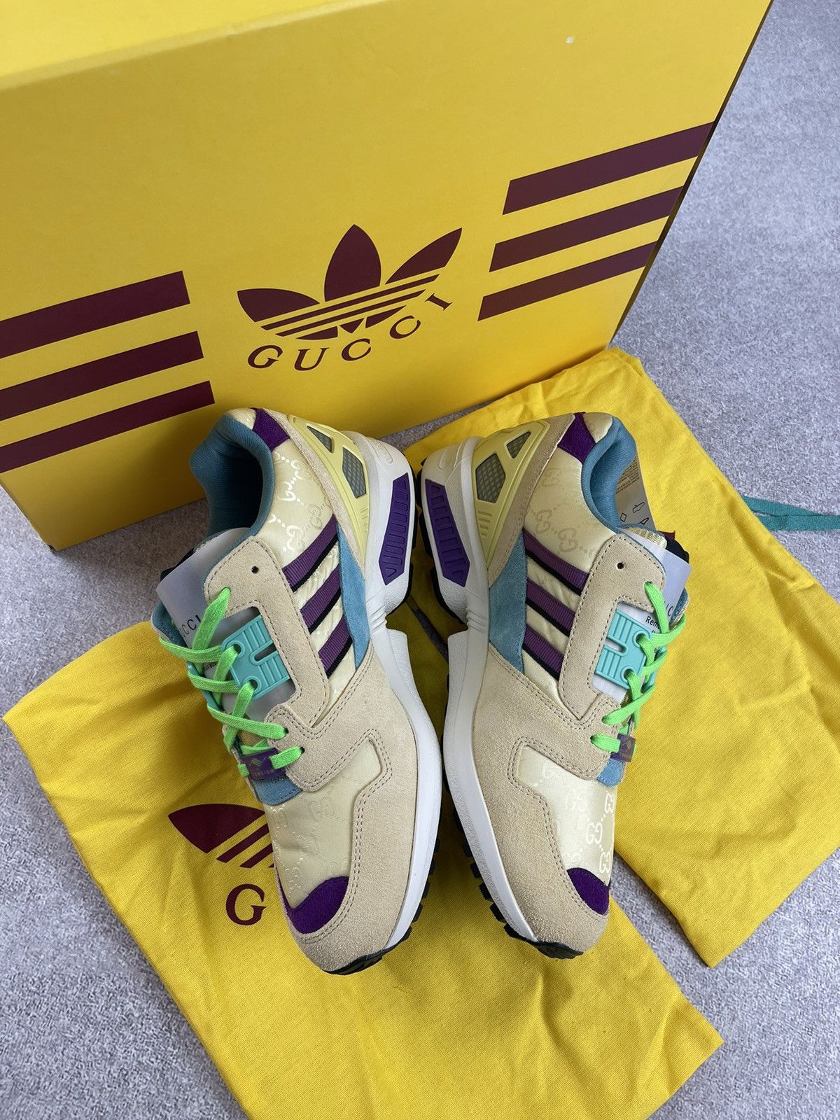 Adidas × Gucci Adidas x Gucci ZX 8000 Beige GG Monogram Size 39 1/3 Size US 7.5 / IT 37.5 - 6 Thumbnail