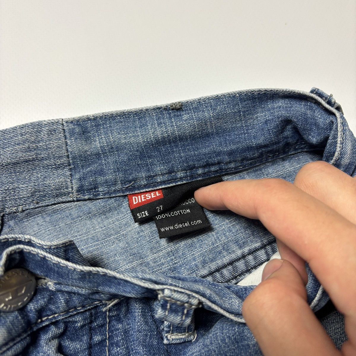 Diesel × If Six Was Nine × Japanese Brand DIESEL VINTAGE GRUNGE KNEE DISTRESSED JEANS Y2K AVANTGARDE Size US 27 - 9 Thumbnail