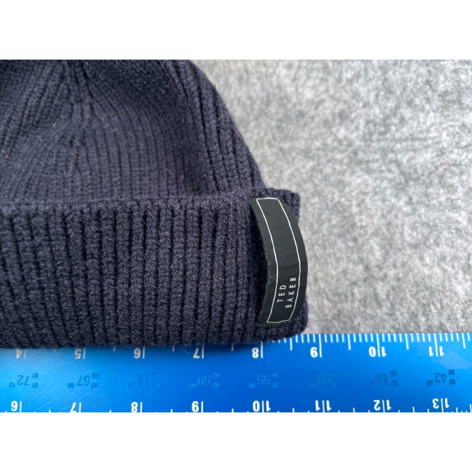 Ted Baker Ted Baker London Beanie Toque Adult One Size Blue Knit Wool Blend Cuff Size ONE SIZE - 2 Thumbnail