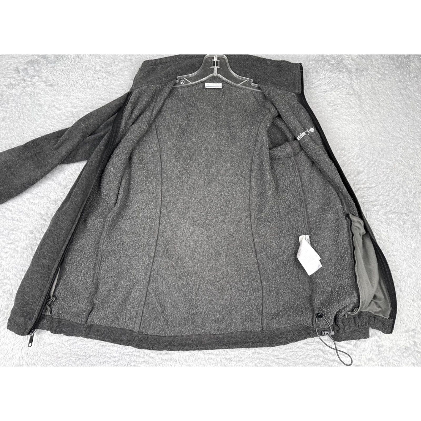 Columbia Jacket Womens Small Gray Fleece Full Zip Mock Neck Outdoors Hiking