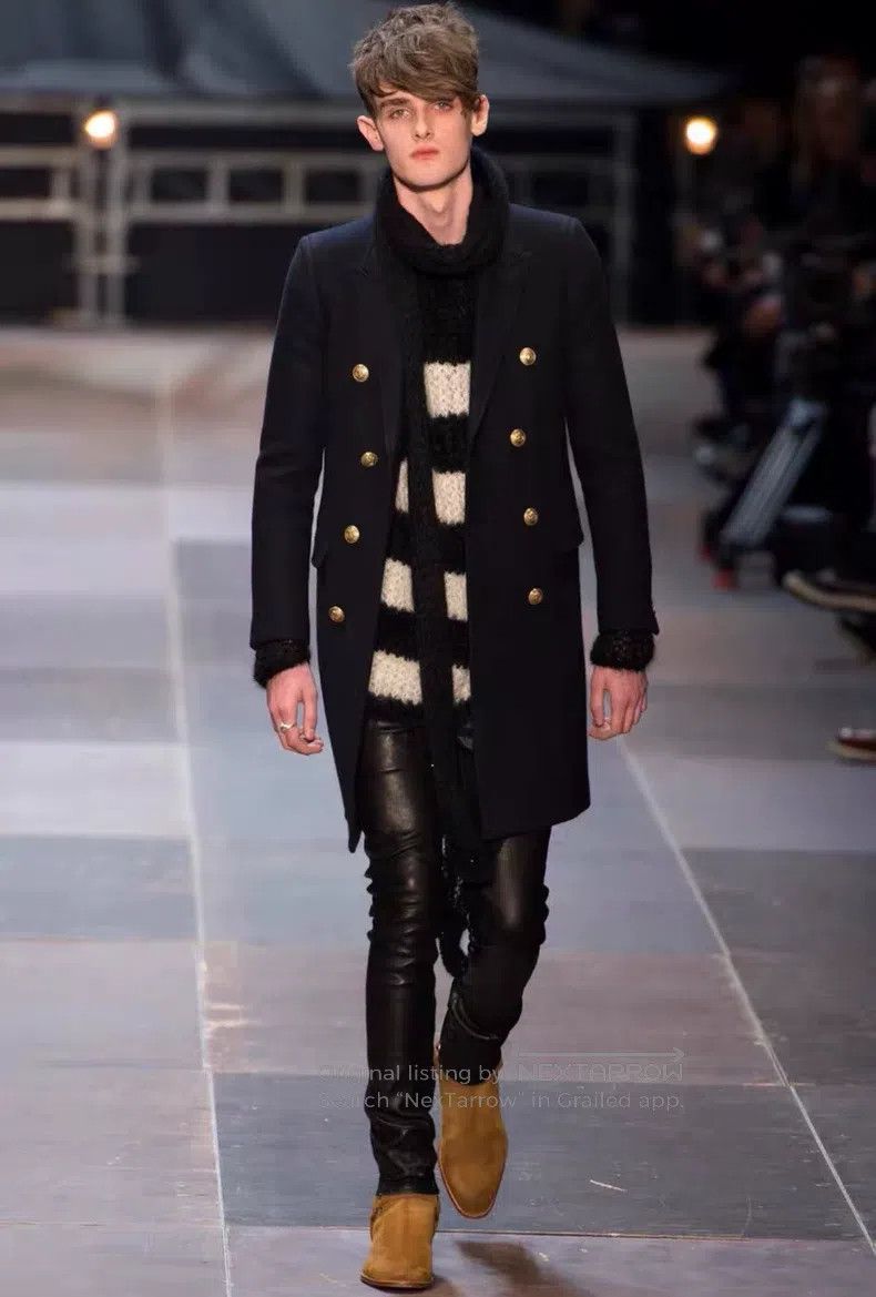 Saint Laurent Paris Saint Laurent Paris Gold Button Navy Coat Size US S / EU 44-46 / 1 - 9 Thumbnail
