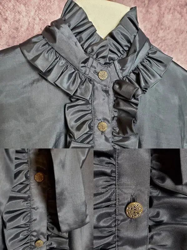 Yves Saint Laurent YSL Black Silk Blend Long Sleeve Blouse . Size S / US 4 / IT 40 - 6 Thumbnail