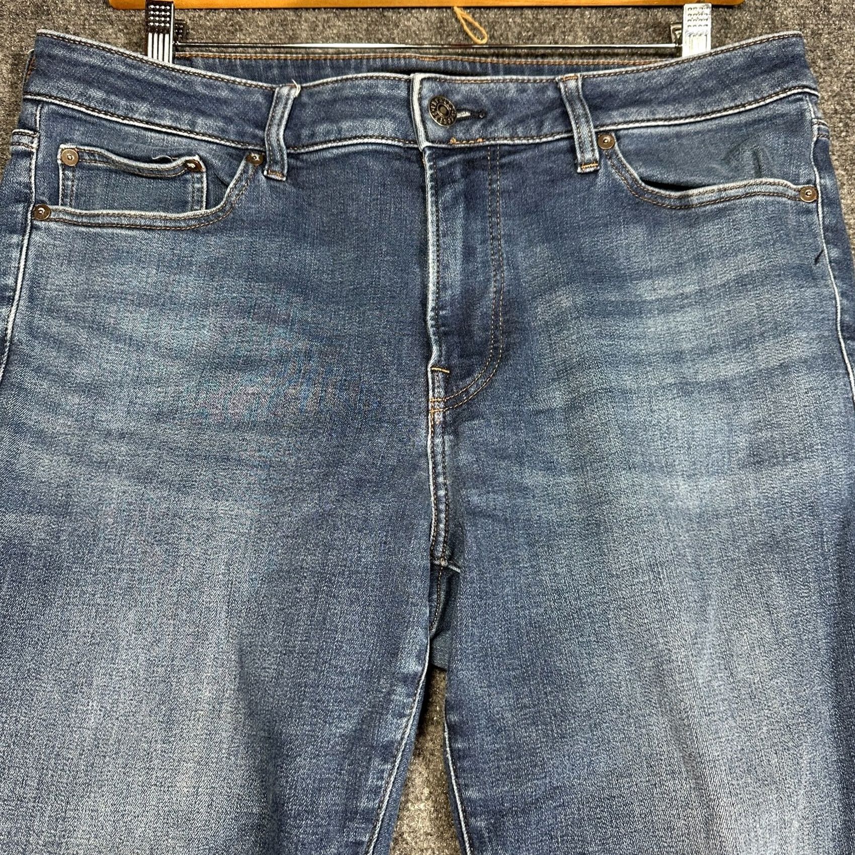 Express Express Jeans Mens Slim Fit 34 Cotton Stretch 5-Pocket Design Medium Wash Denim Shirt Size US 34 / EU 50 - 3 Thumbnail