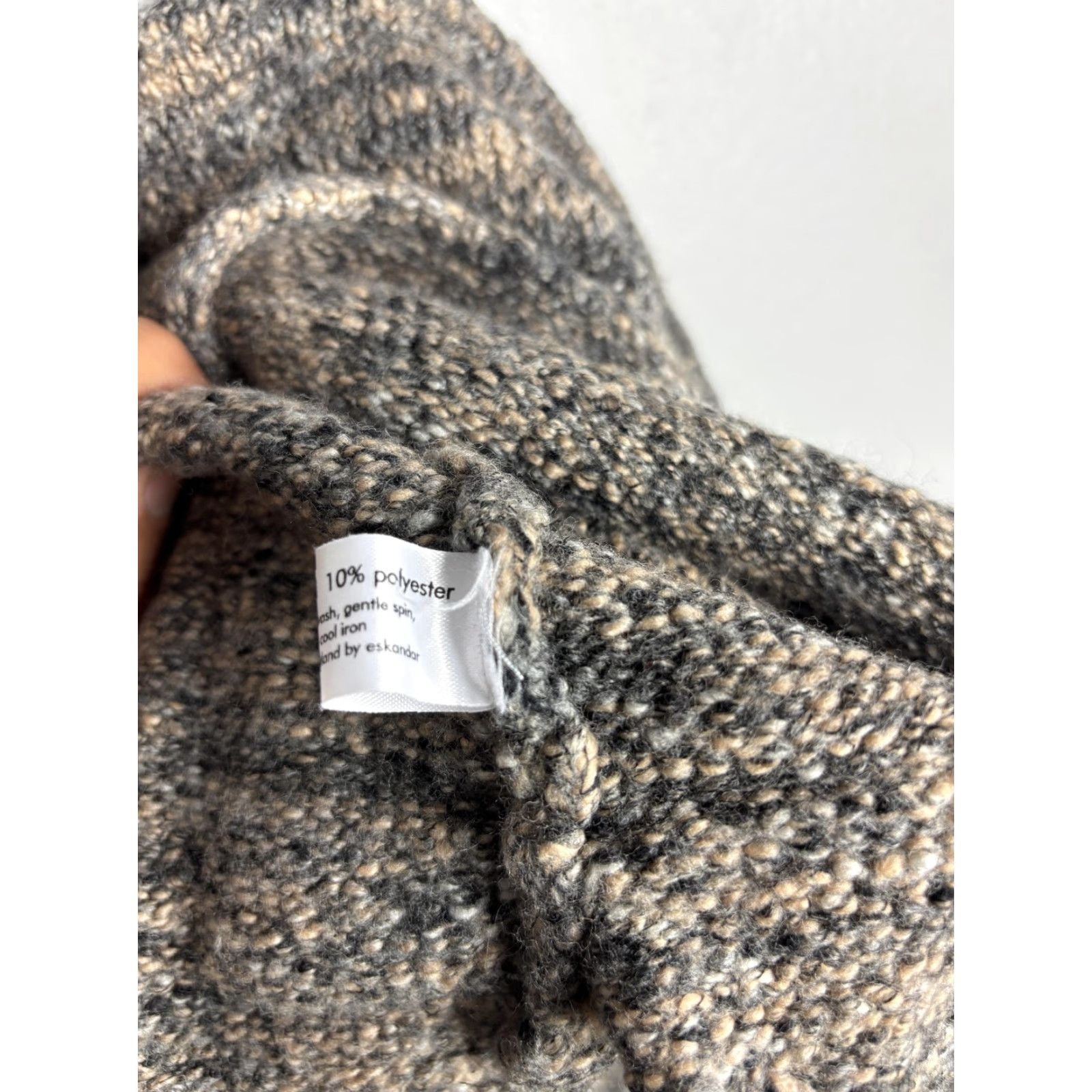 eskandar Eskandar Sweater Womens One Size Gray Merino Wool Turtleneck Oversized Knit Size ONE SIZE - 4 Thumbnail