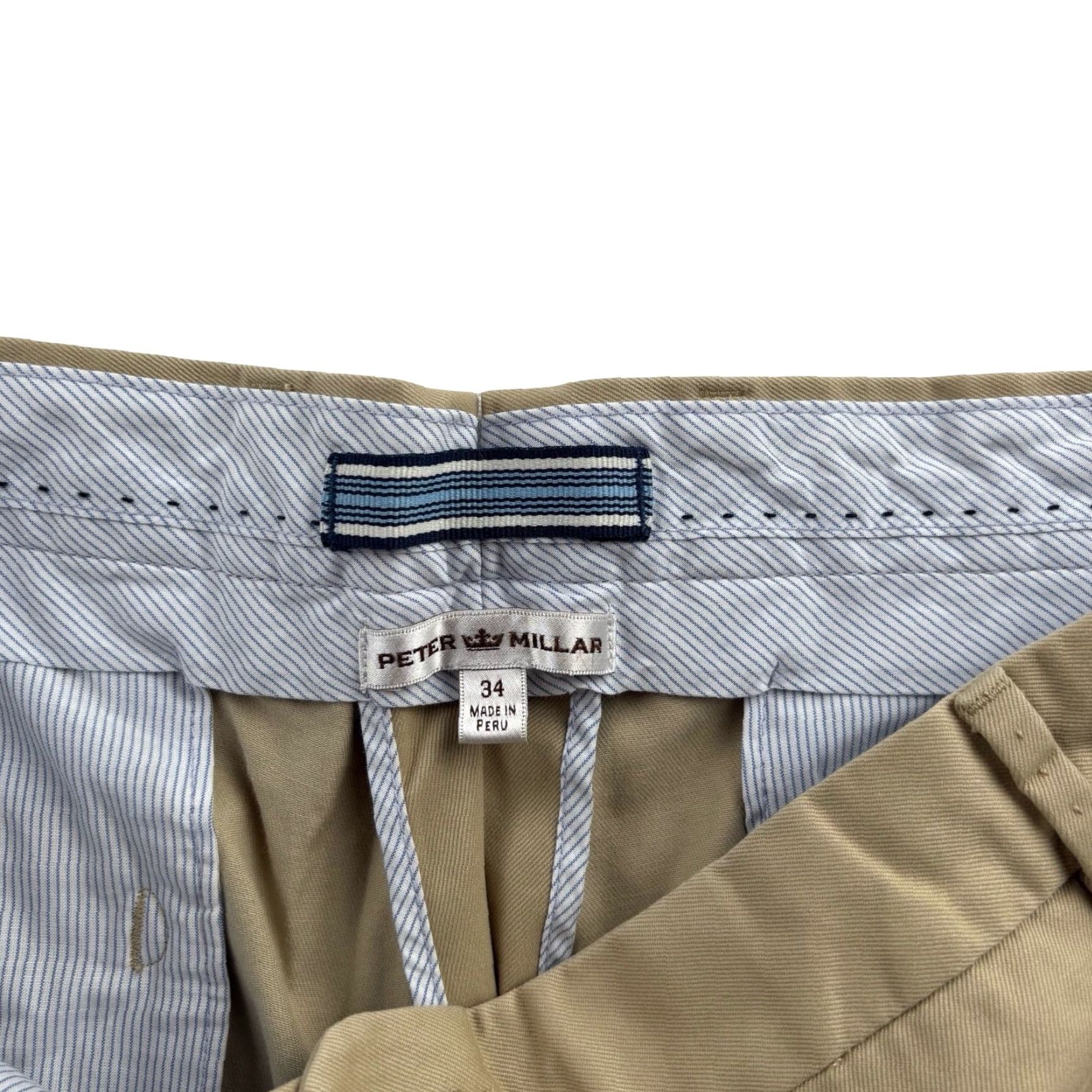 Peter Millar Peter Millar Men’s Cotton Blend Chino Pants Tan 34 Men’s Size US 34 / EU 50 - 4 Thumbnail