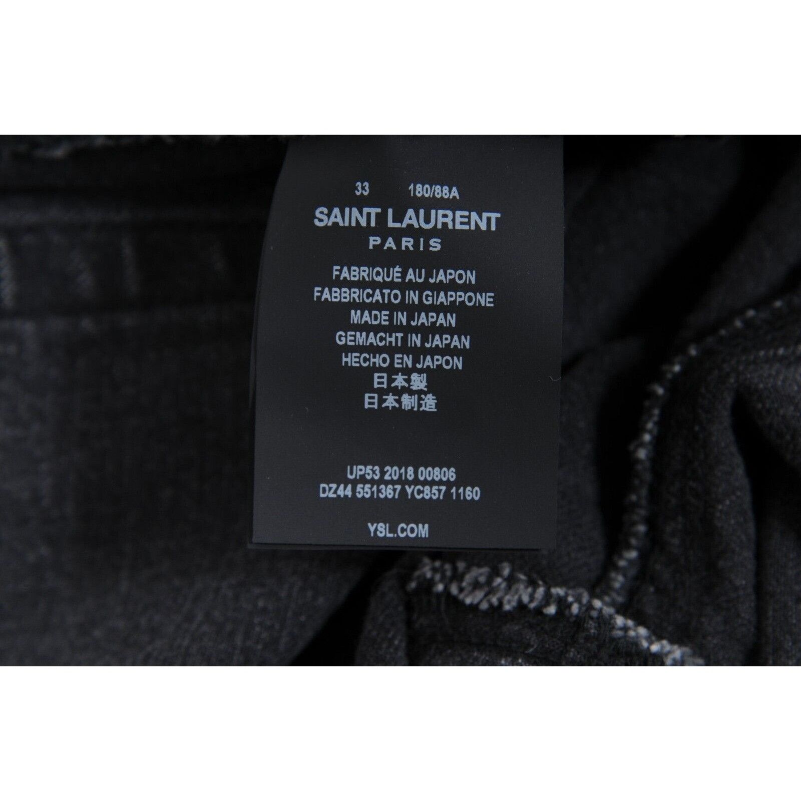 Saint Laurent Paris Jean Shorts 3310 Grey Light Wash Denim Raw Hem Size US 33 - 9 Thumbnail