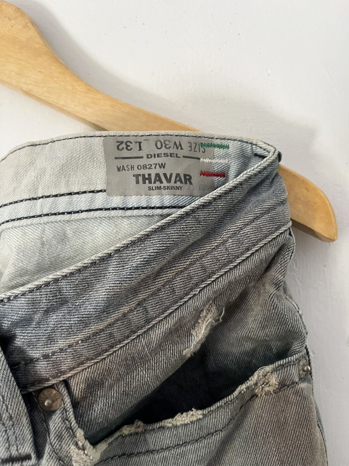 Diesel 2000s Diesel thavar distressed mudwash jeans Size US 30 / EU 46 - 10 Thumbnail