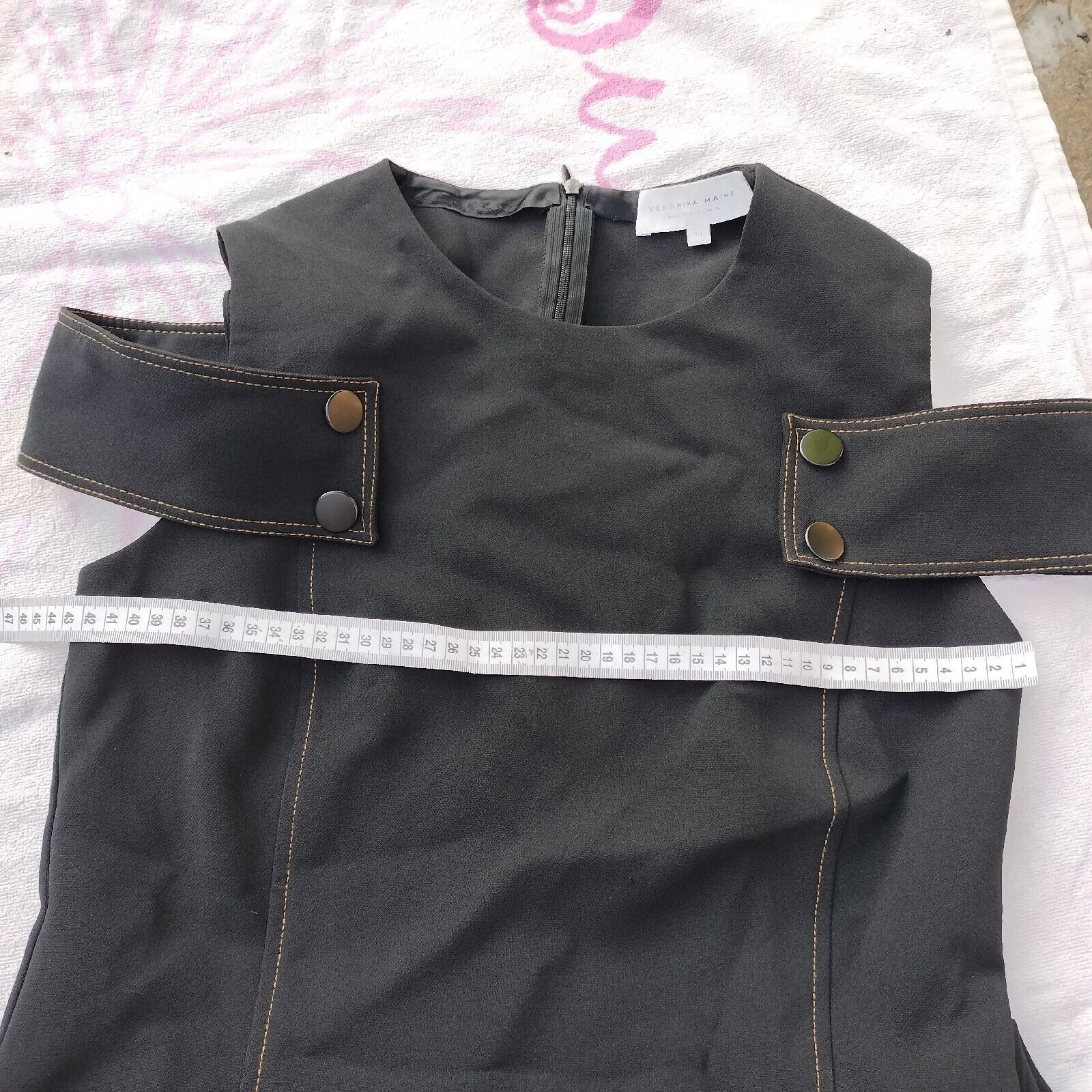 Designer × Man Made In Australia Veronika Maine Blouse Black Short Sleeve Hunger Games Size M / US 6-8 / IT 42-44 - 9 Thumbnail