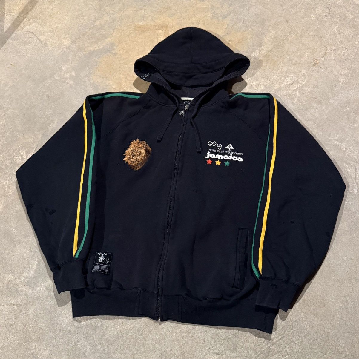 LRG Vtg 2000s LRG Faded Distressed Lion Zip Up Hoodie ERD Grunge Size US XXL / EU 58 / 5 - 2 Thumbnail