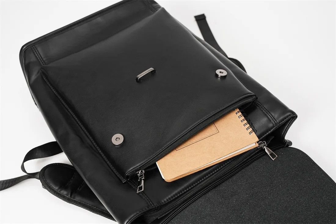 Japanese Brand Retro fashion pu leather usb port backpack y2k Size ONE SIZE - 9 Thumbnail