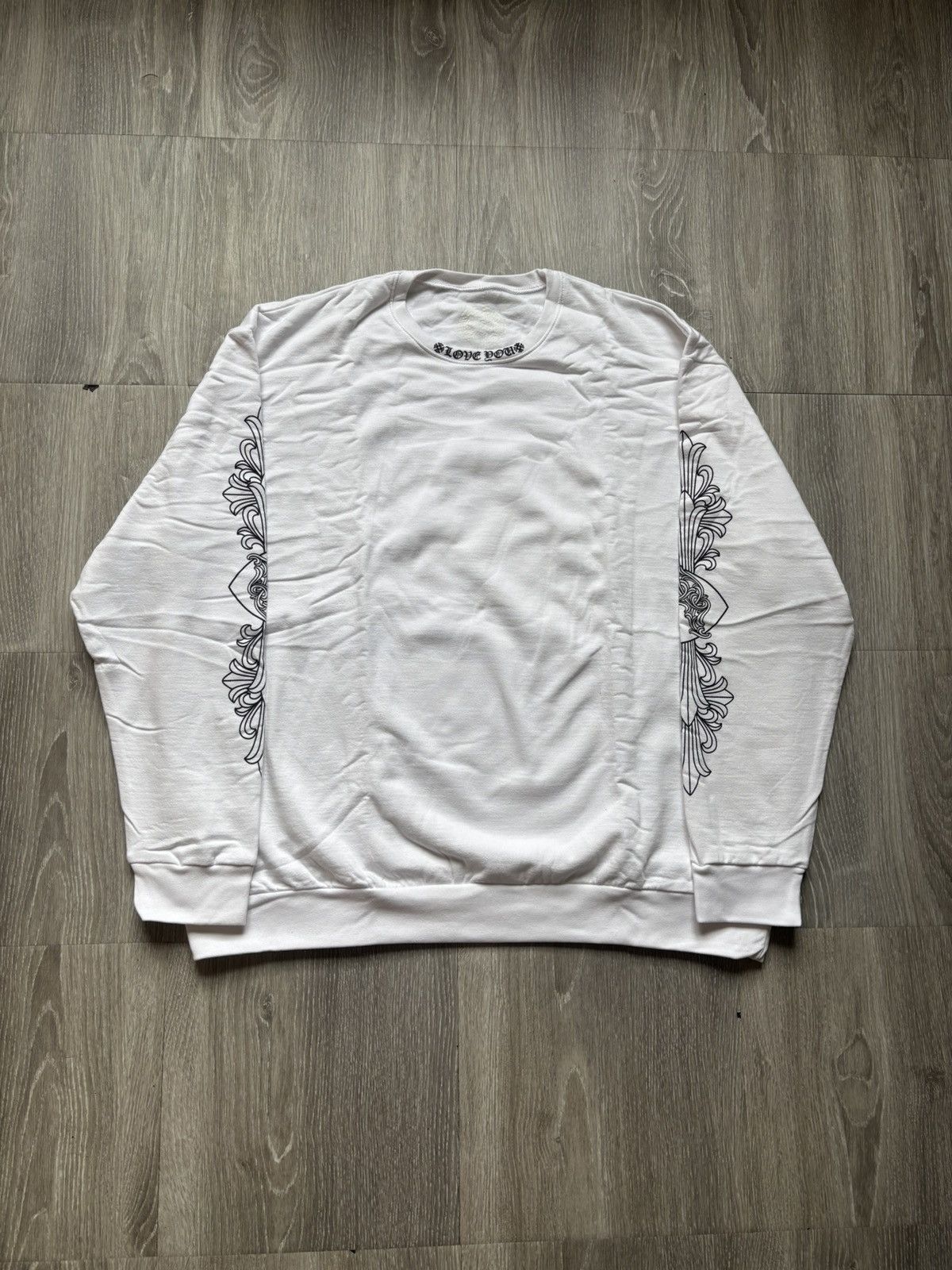 Chrome Hearts Chrome Hearts White Love Floral Crewneck Size US XL / EU 56 / 4 - 2 Thumbnail