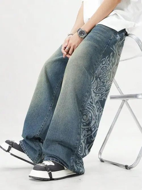 Jean Masuda x Koike Retro Denim Jeans 90s Pants Printed Size US 32 / EU 48 - 7 Thumbnail
