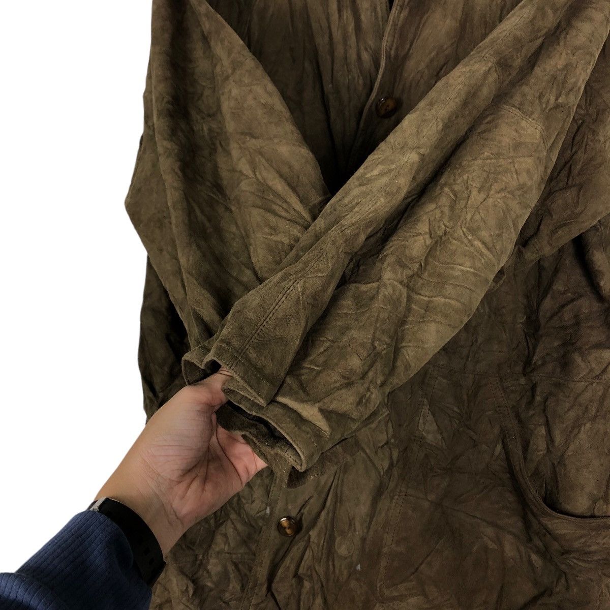 Lancel 🔥Rich Brown - Long Fly Jacket Genuine Leather Lance Paris Size US M / EU 48-50 / 2 - 13 Thumbnail