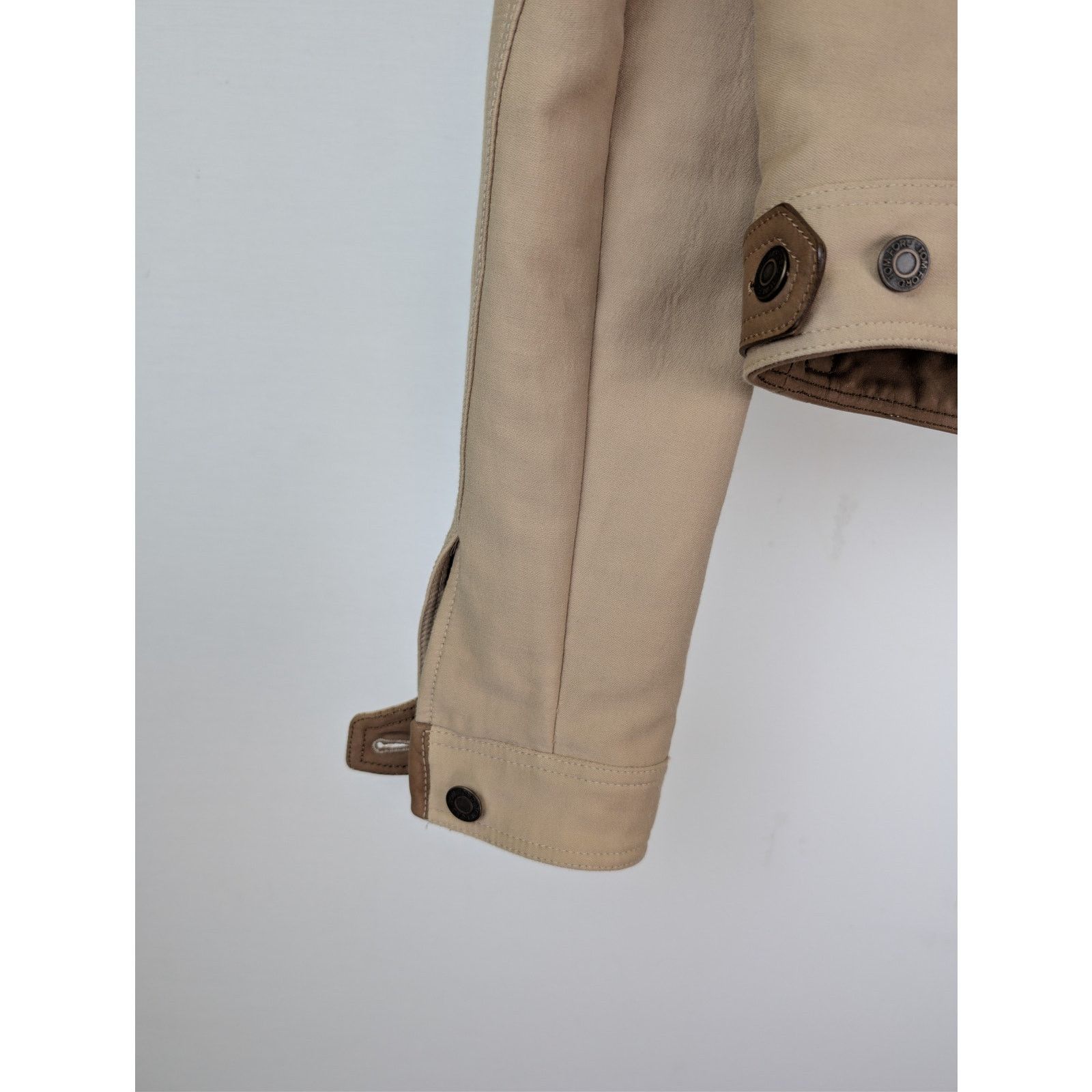 Tom Ford o1rshd1 Stretch Cotton Trucker Jacket in Beige Size US M / EU 48-50 / 2 - 14 Thumbnail