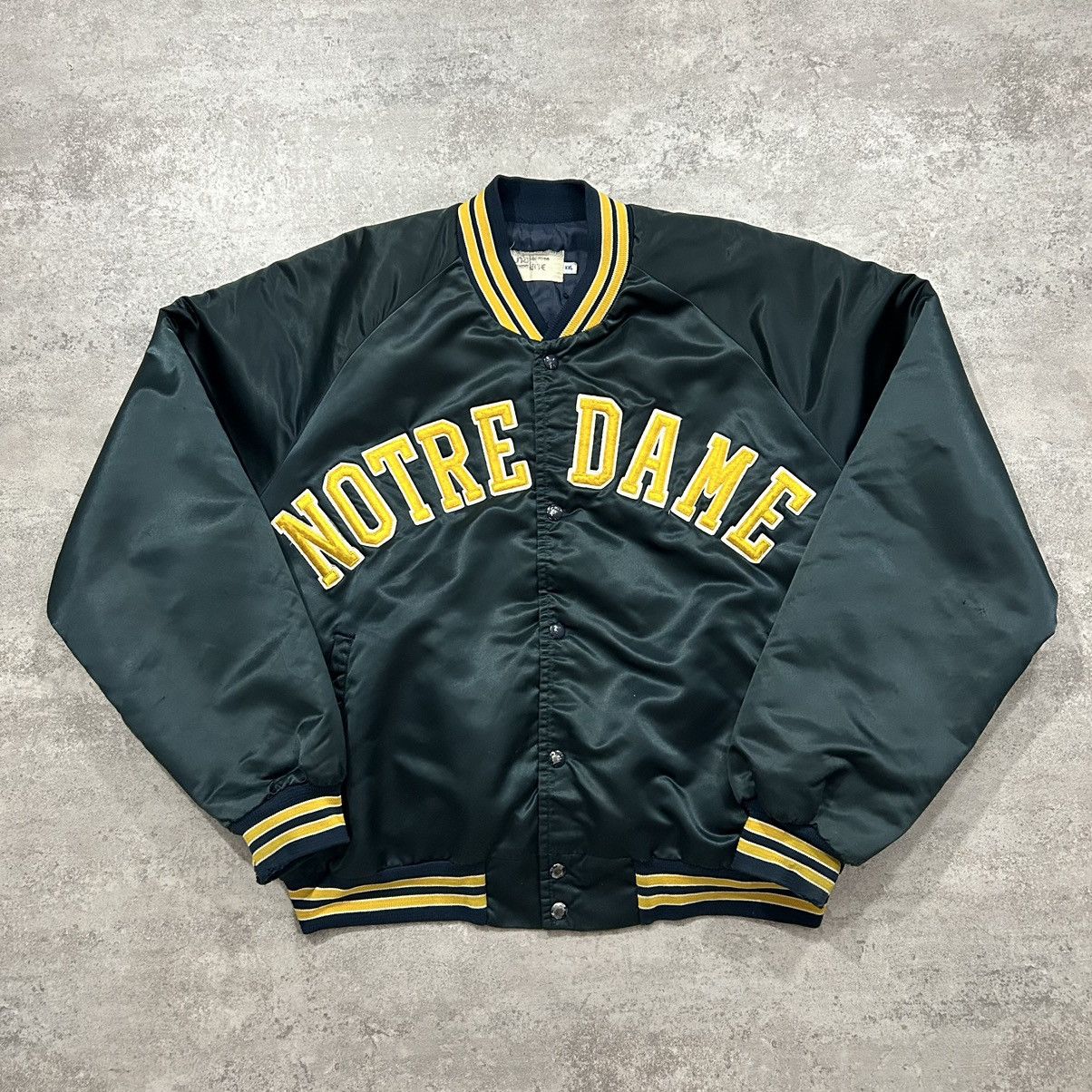 Notre dame satin starter jacket best sale
