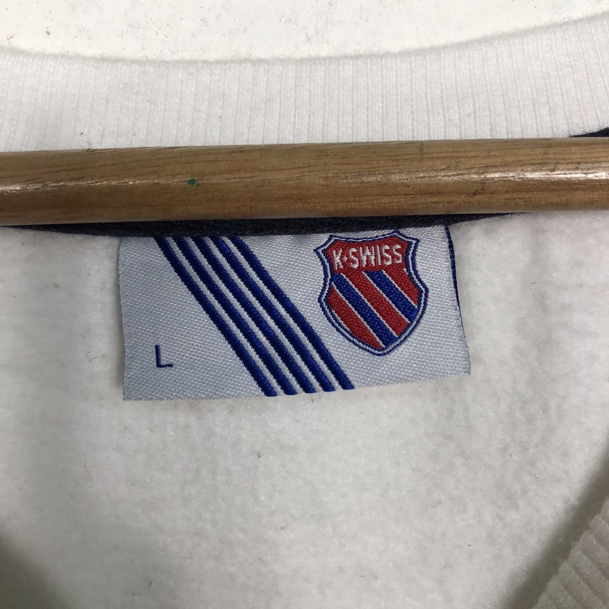 Japanese Brand × Vintage 📌Vintage Sweatshirt Rich White K.Swiss Small Pony Size US L / EU 52-54 / 3 - 14 Thumbnail