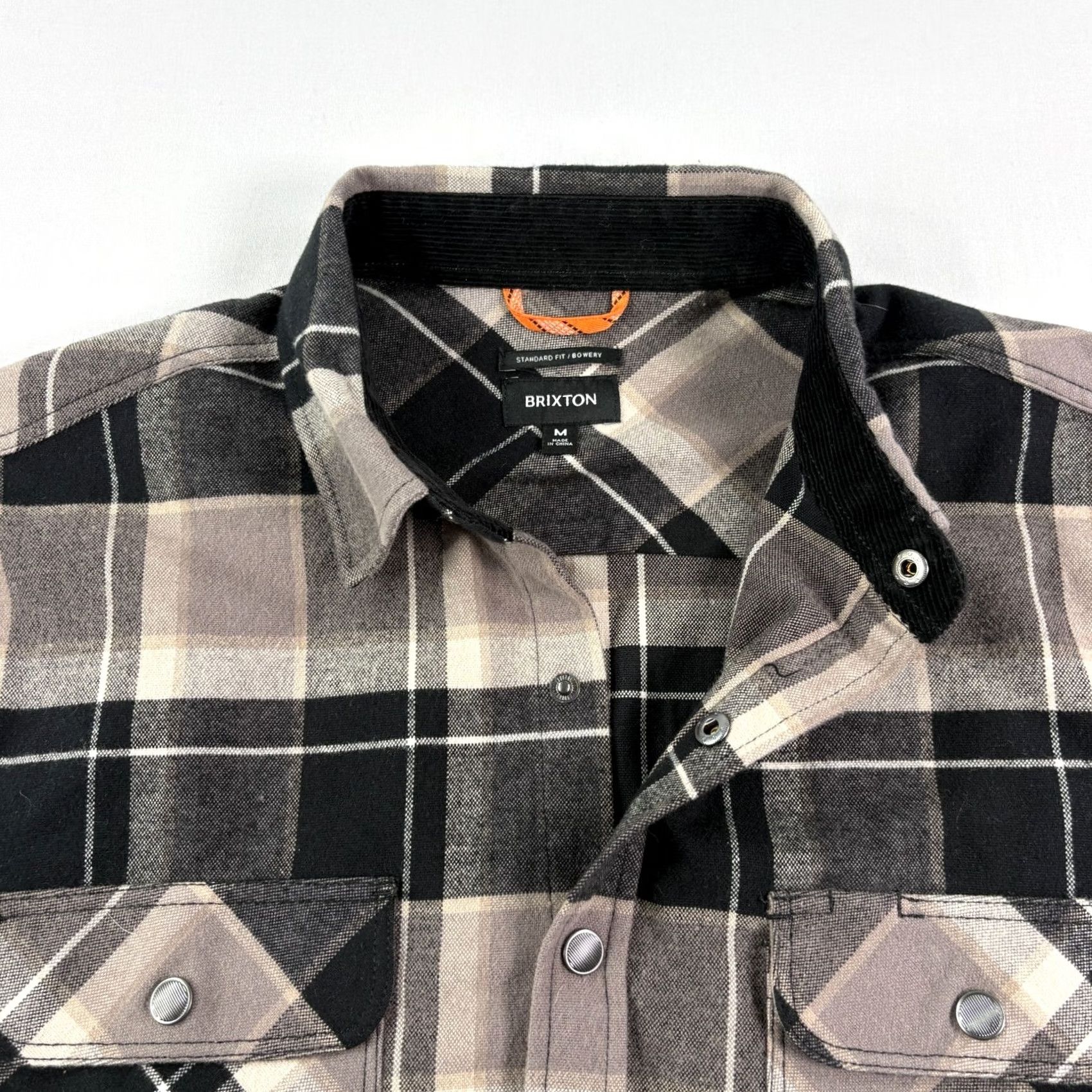 Brixton Brixton Brixon Flannel Shirt Mens M Black Plaid Button-Up Snap Up Long Sleeve Casual Workwear Heavyweight Pockets Size US M / EU 48-50 / 2 - 3 Thumbnail