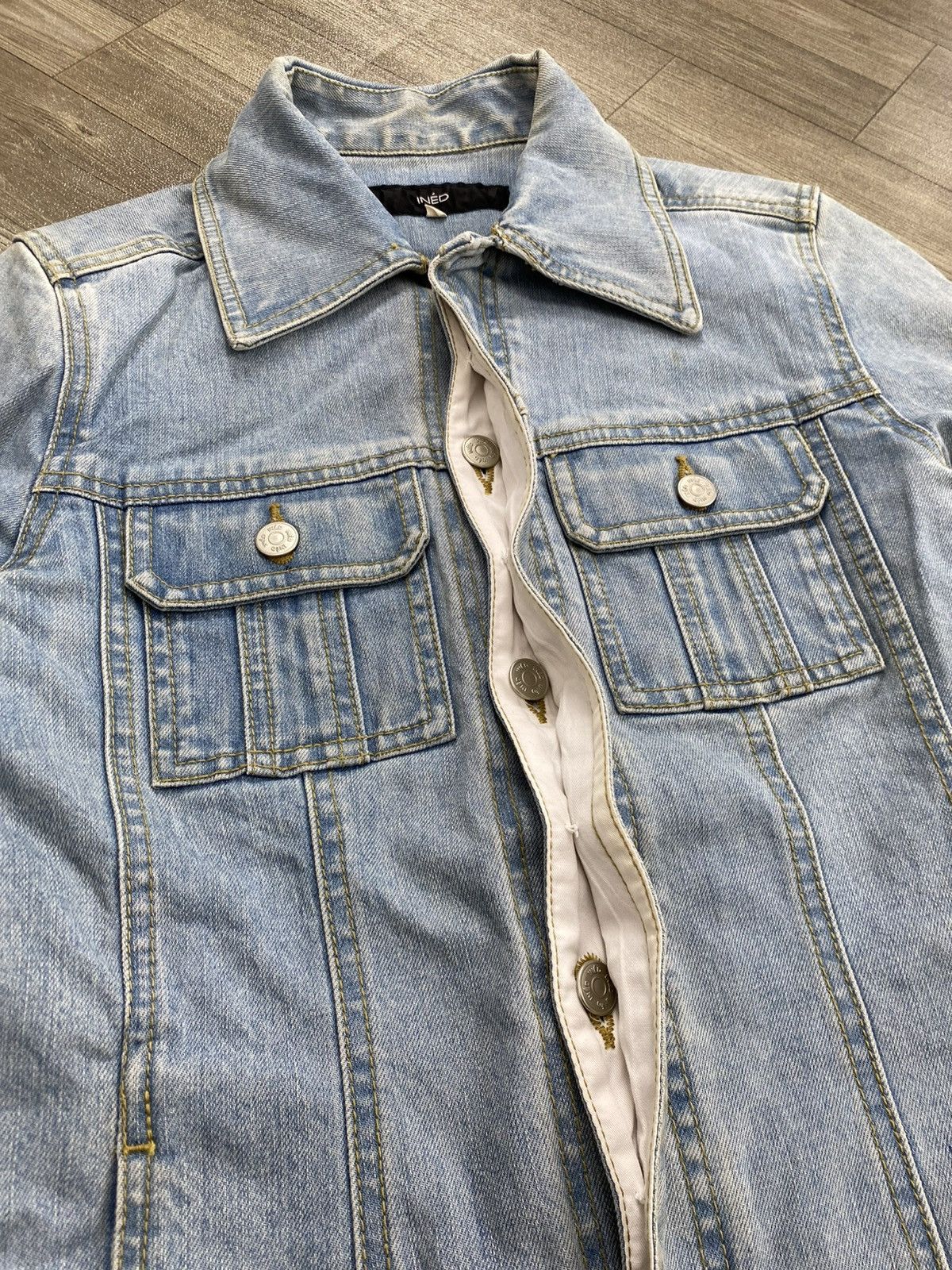 Japanese Brand Vintage Ined Homme Yohji Yamamoto Denim Jacket Size XS / US 0-2 / IT 36-38 - 3 Thumbnail